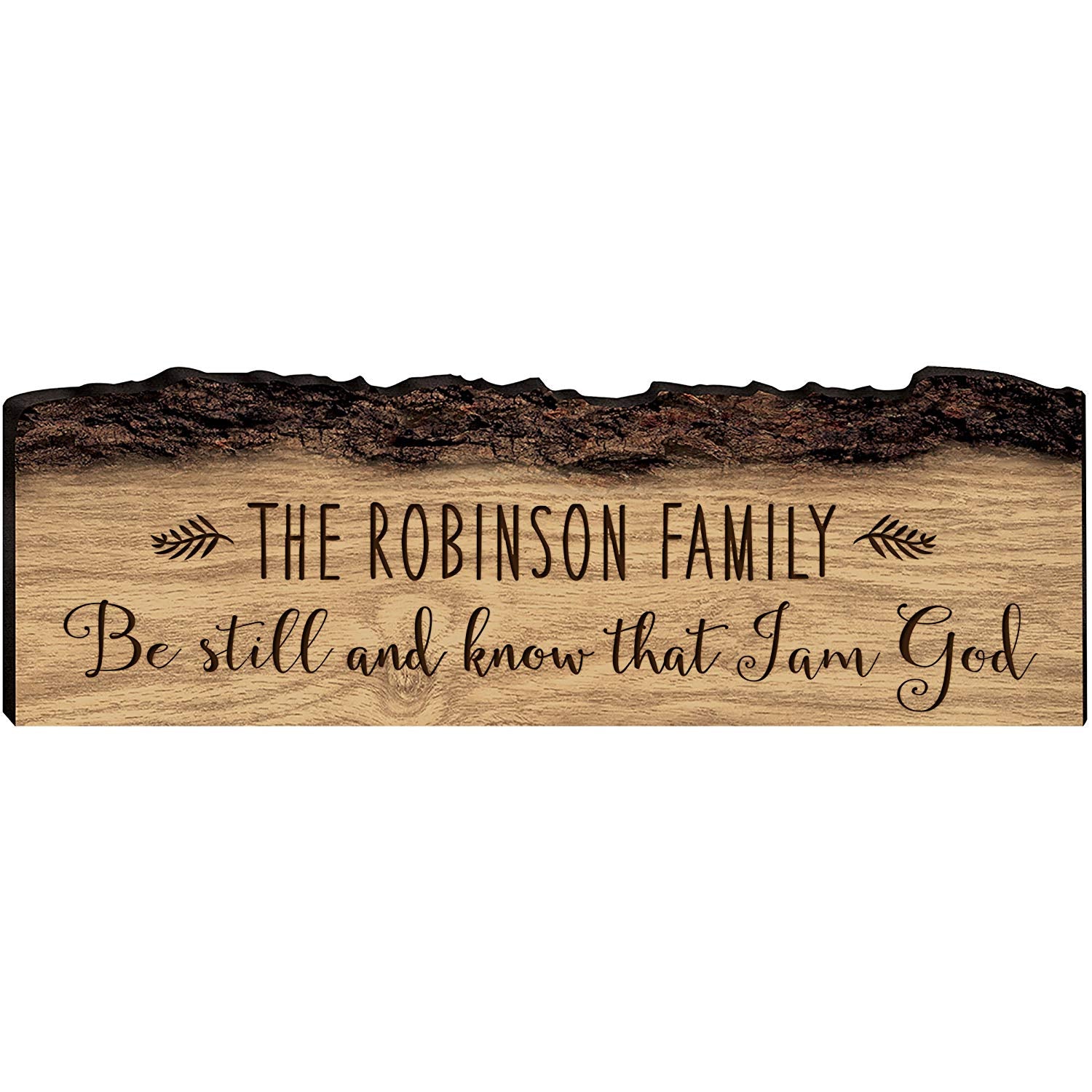 Personalized Engraved Wooden Bark Family Name Sign - Established Year - LifeSong Milestones