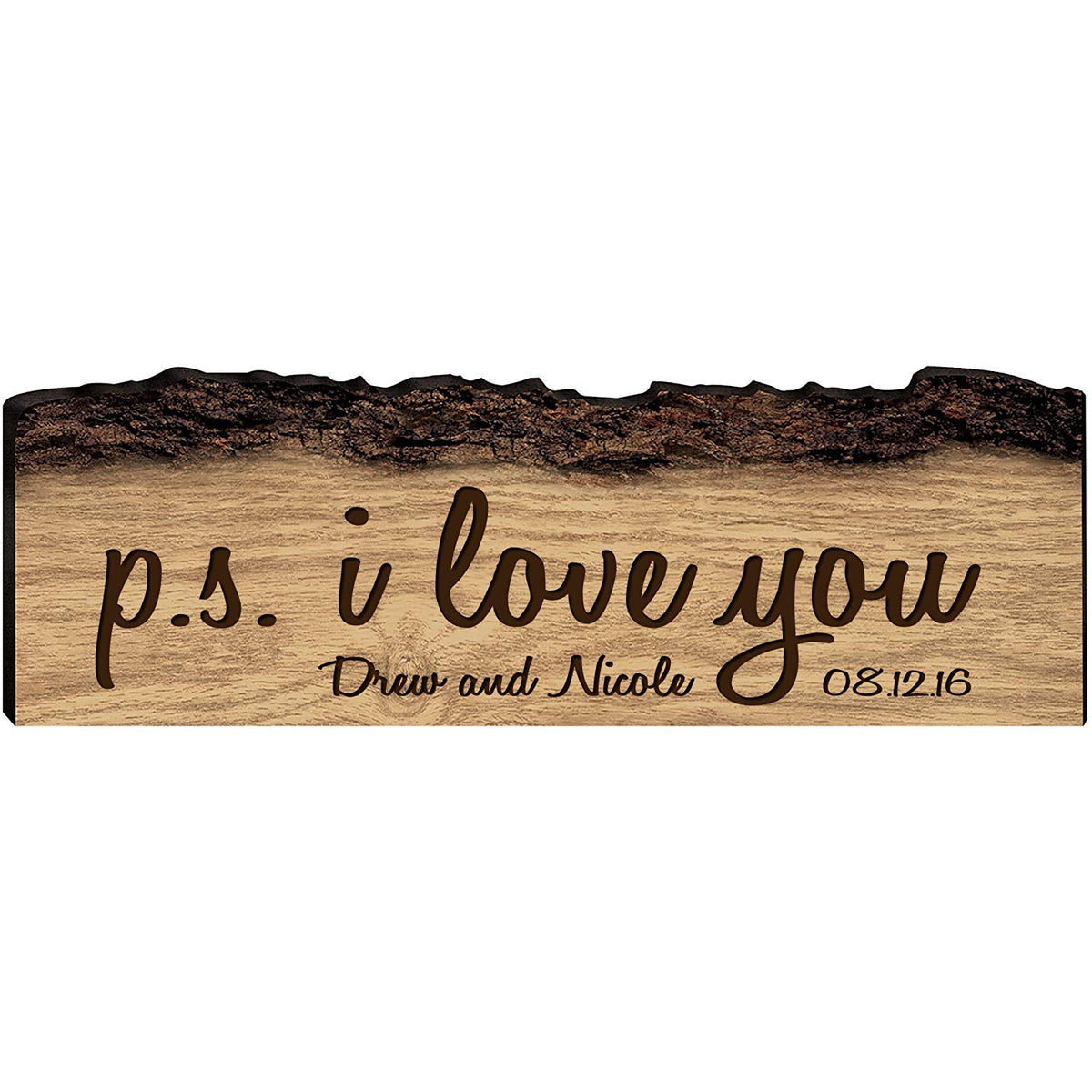 Personalized Engraved Wooden Bark Family Name Sign - Established Year - LifeSong Milestones