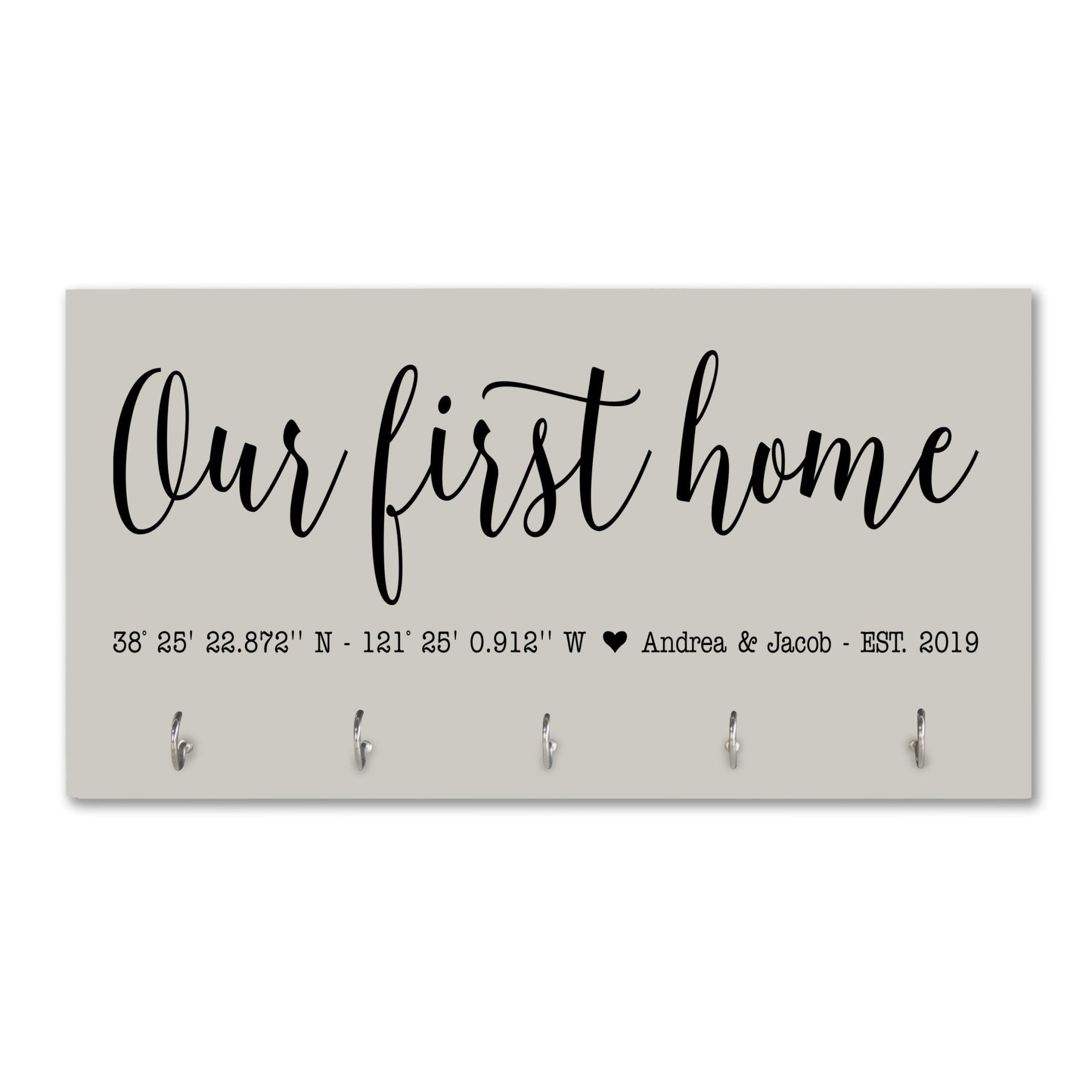 Personalized Established Key Holders - Coordinates Our First Home - LifeSong Milestones