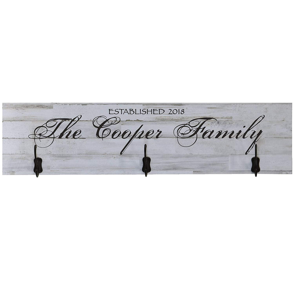 Personalized Established Last Name Wall Sign Coat Rack - LifeSong Milestones