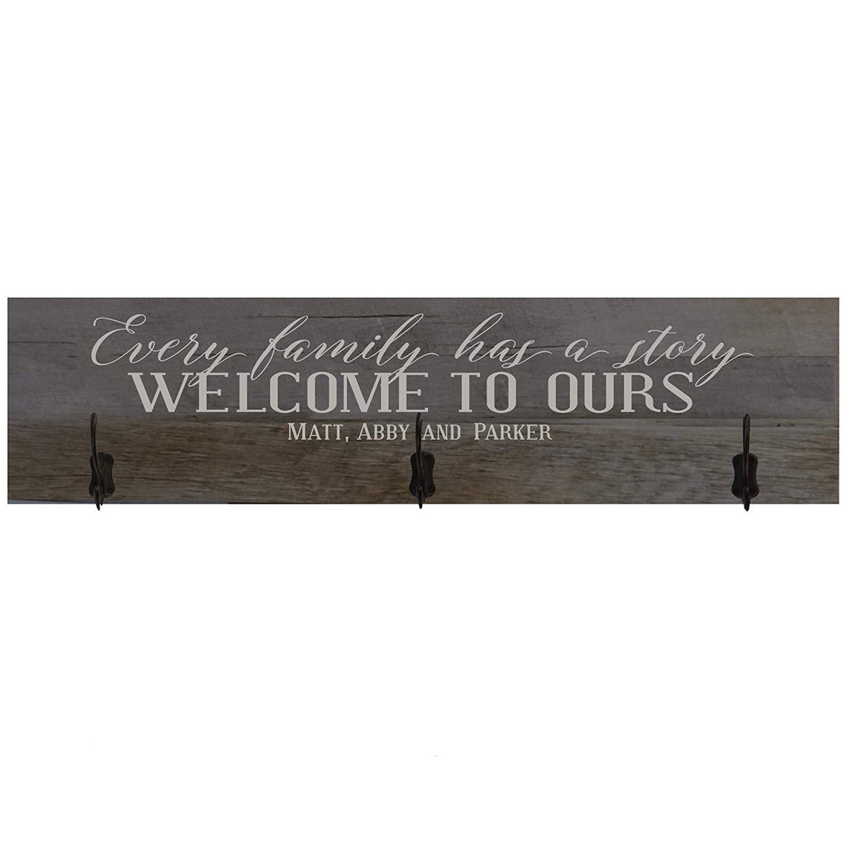 Personalized Every Family Has a Story Coat Rack Wall Sign - LifeSong Milestones