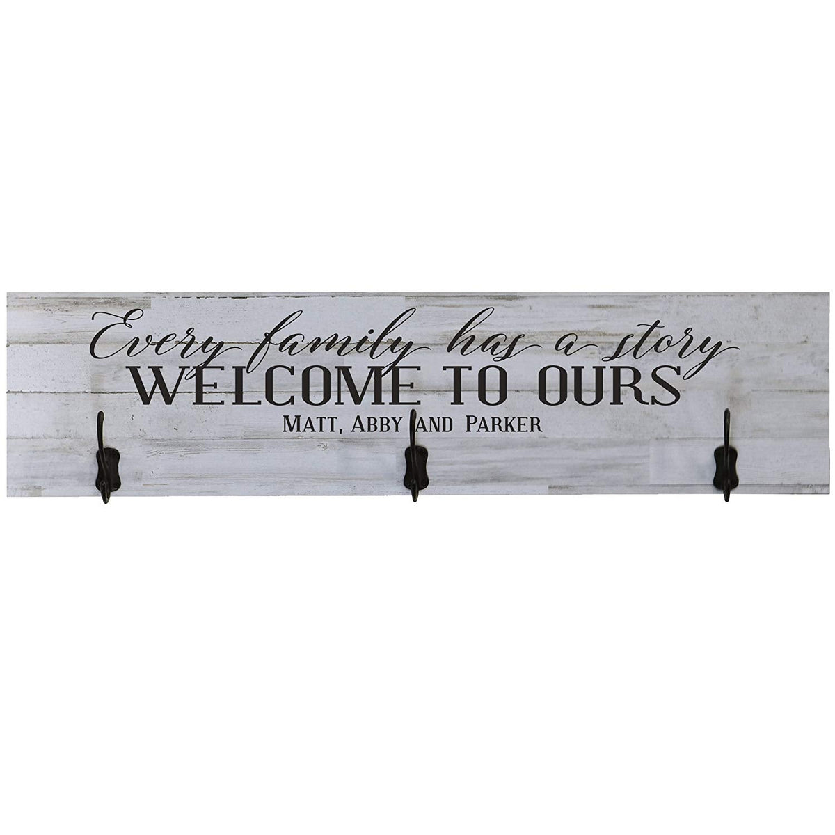 Personalized Every Family Has a Story Coat Rack Wall Sign - LifeSong Milestones