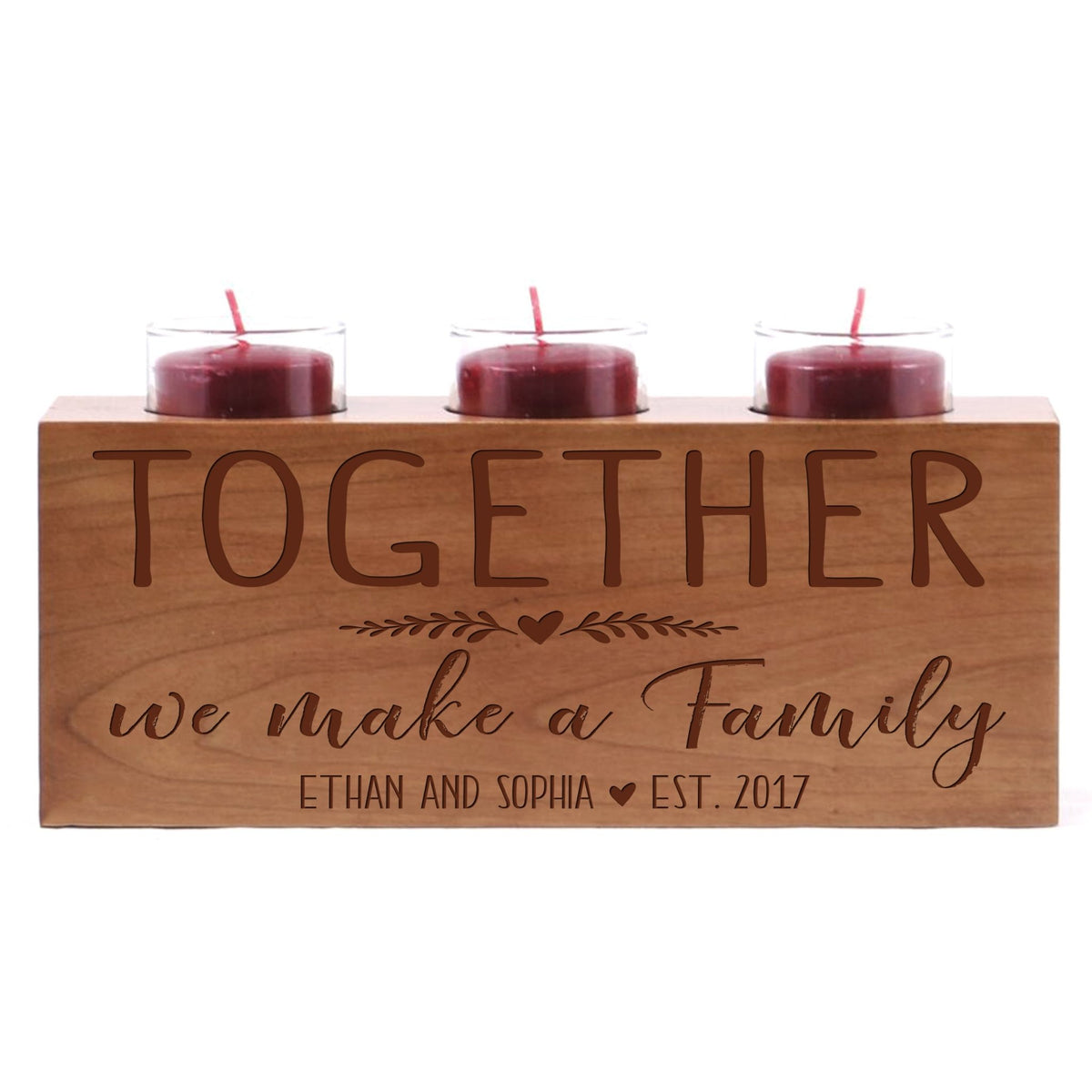 Personalized Everyday Cherry Candle Holder - Together - LifeSong Milestones