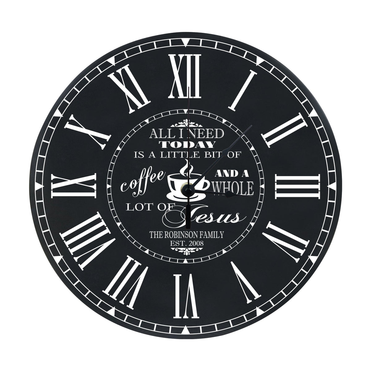 Personalized Everyday Home and Family Clocks - All I Need Is Jesus - LifeSong Milestones