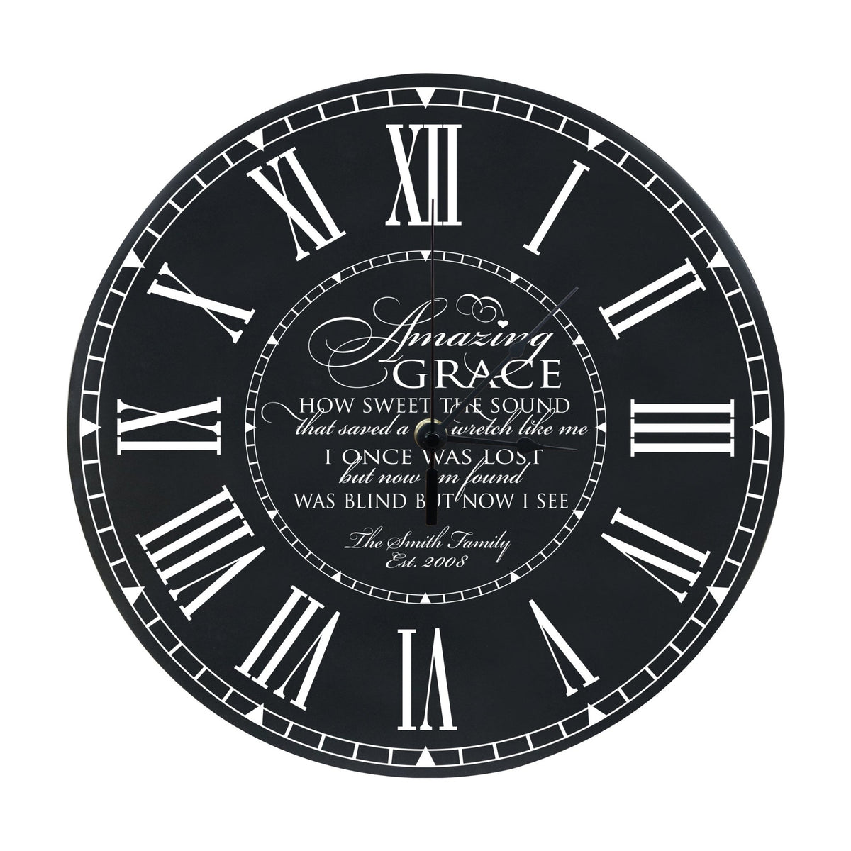 Personalized Everyday Home and Family Clocks - Amazing Grace - LifeSong Milestones