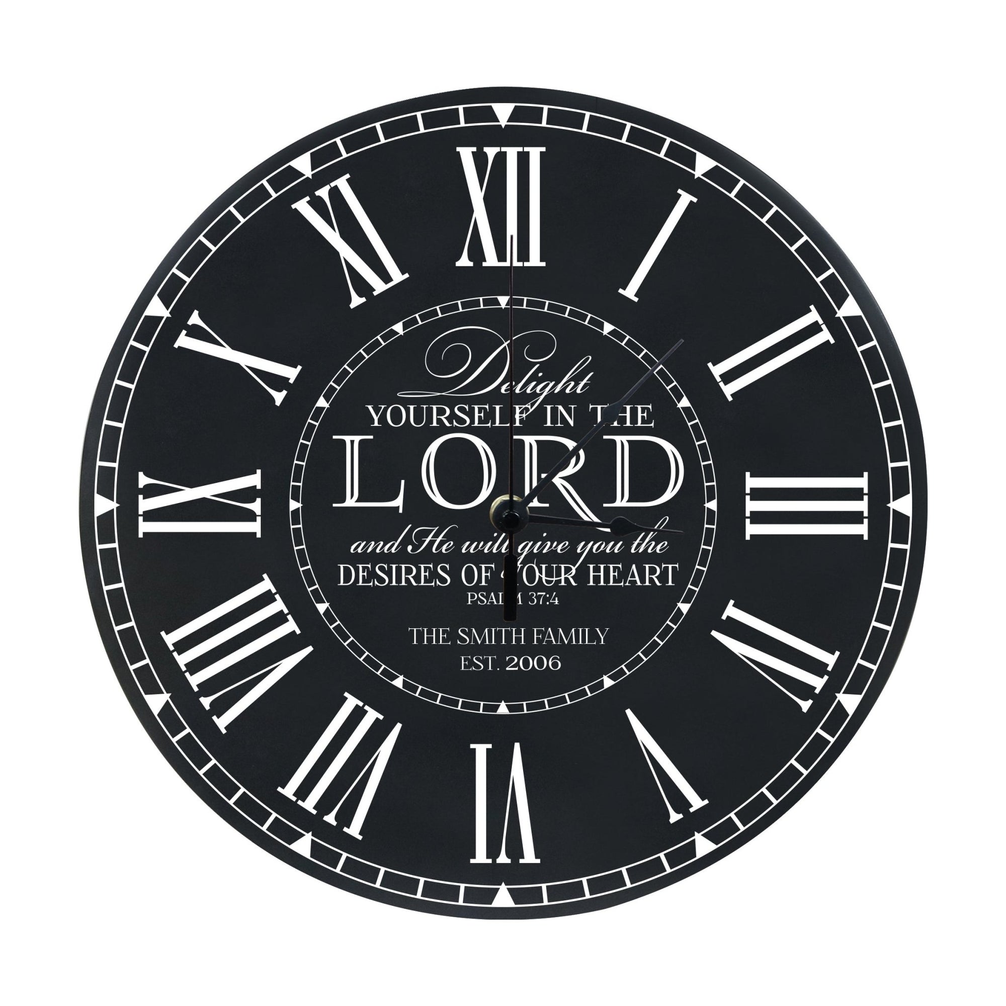 Personalized Everyday Home and Family Clocks - Delight Yourself In The Lord - LifeSong Milestones