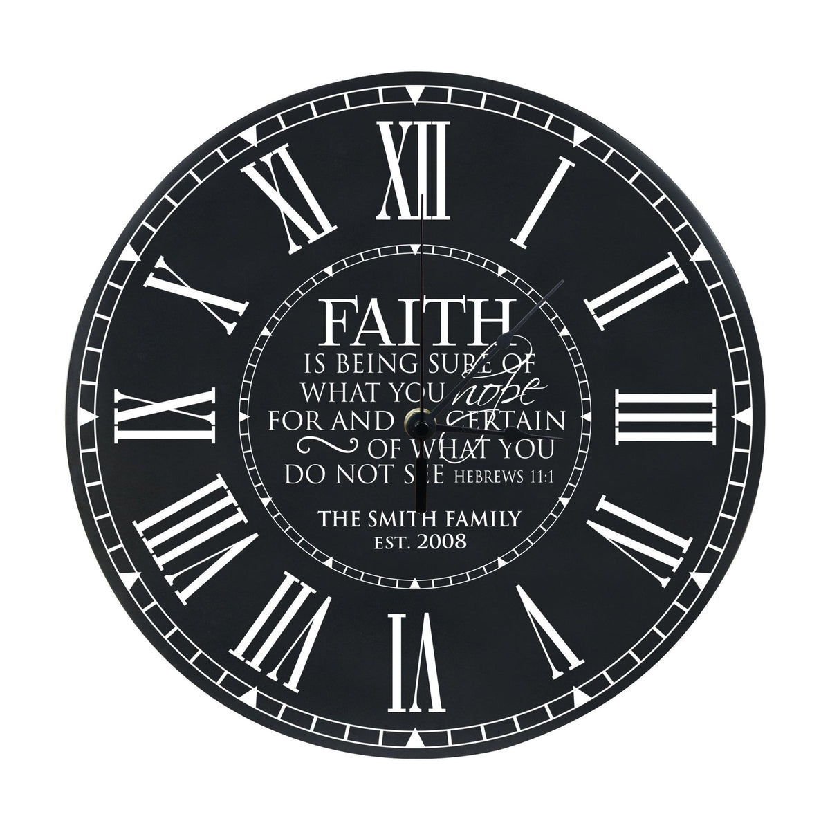 Personalized Everyday Home and Family Clocks - Faith Is Being Sure - LifeSong Milestones
