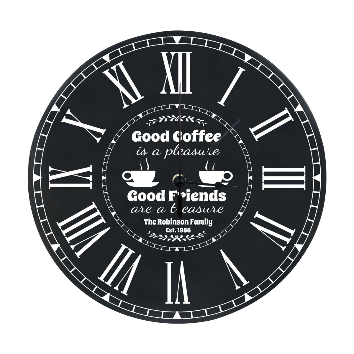 Personalized Everyday Home and Family Clocks - Good Coffee Good Friends - LifeSong Milestones