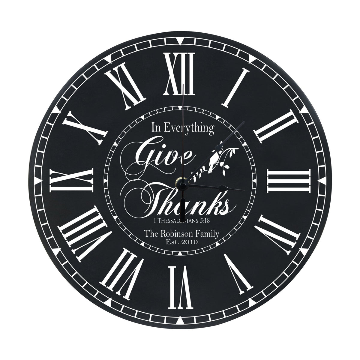 Personalized Everyday Home and Family Clocks - In Everything I Give Thanks - LifeSong Milestones