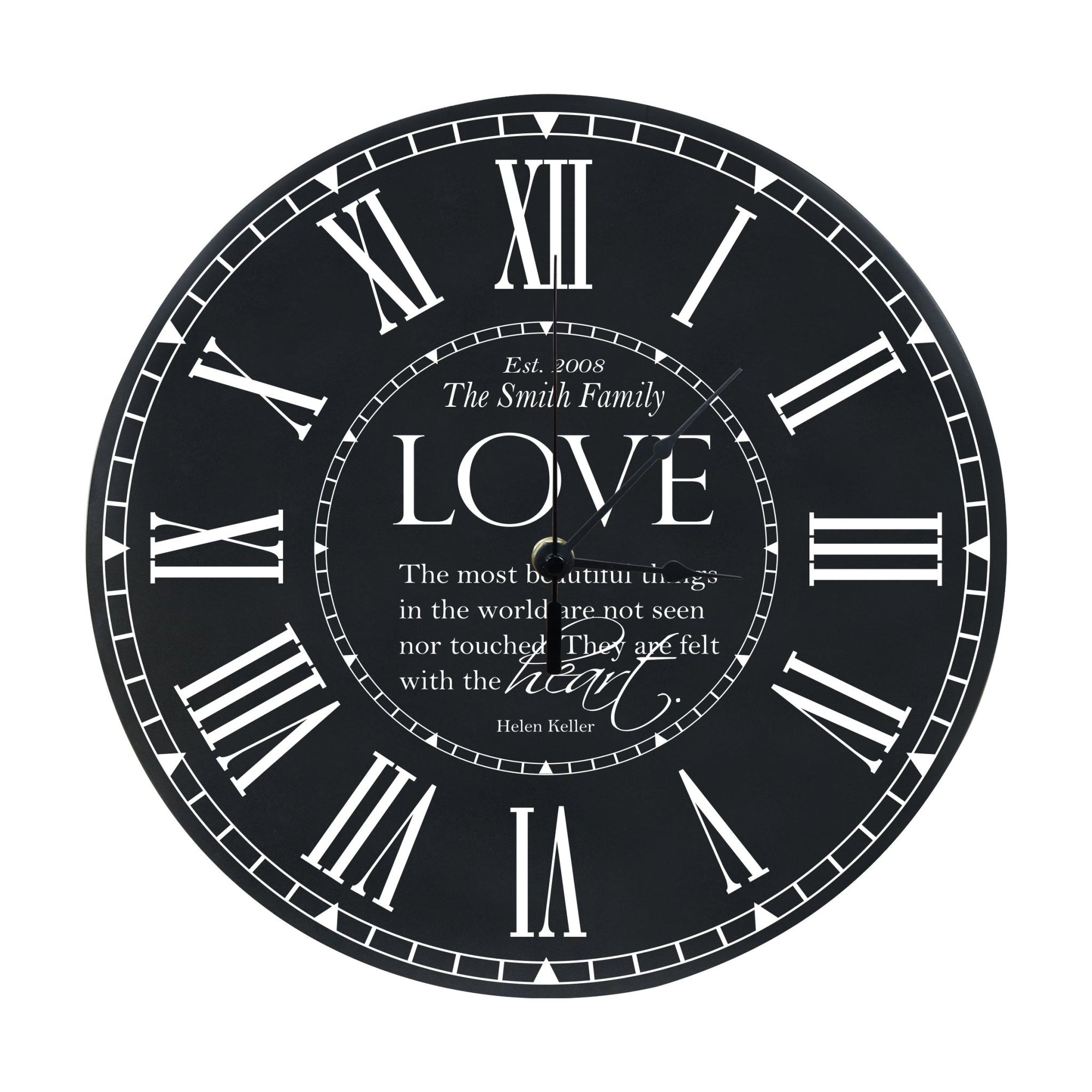 Personalized Everyday Home and Family Clocks - Love-Hellen Keller - LifeSong Milestones