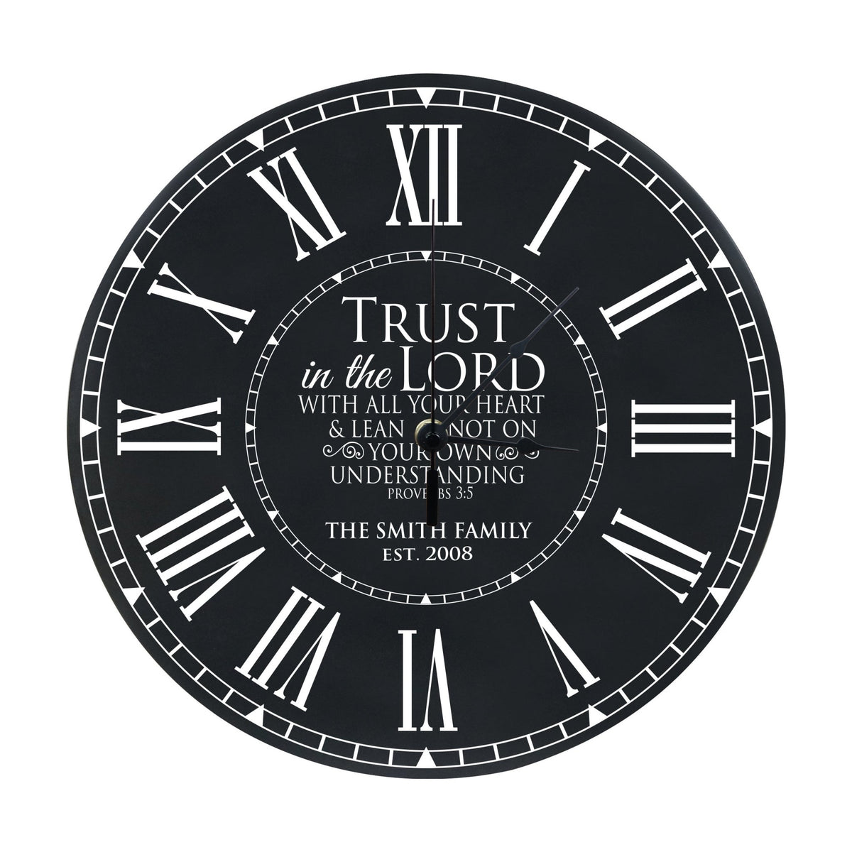 Personalized Everyday Home and Family Clocks - Trust In The Lord - LifeSong Milestones