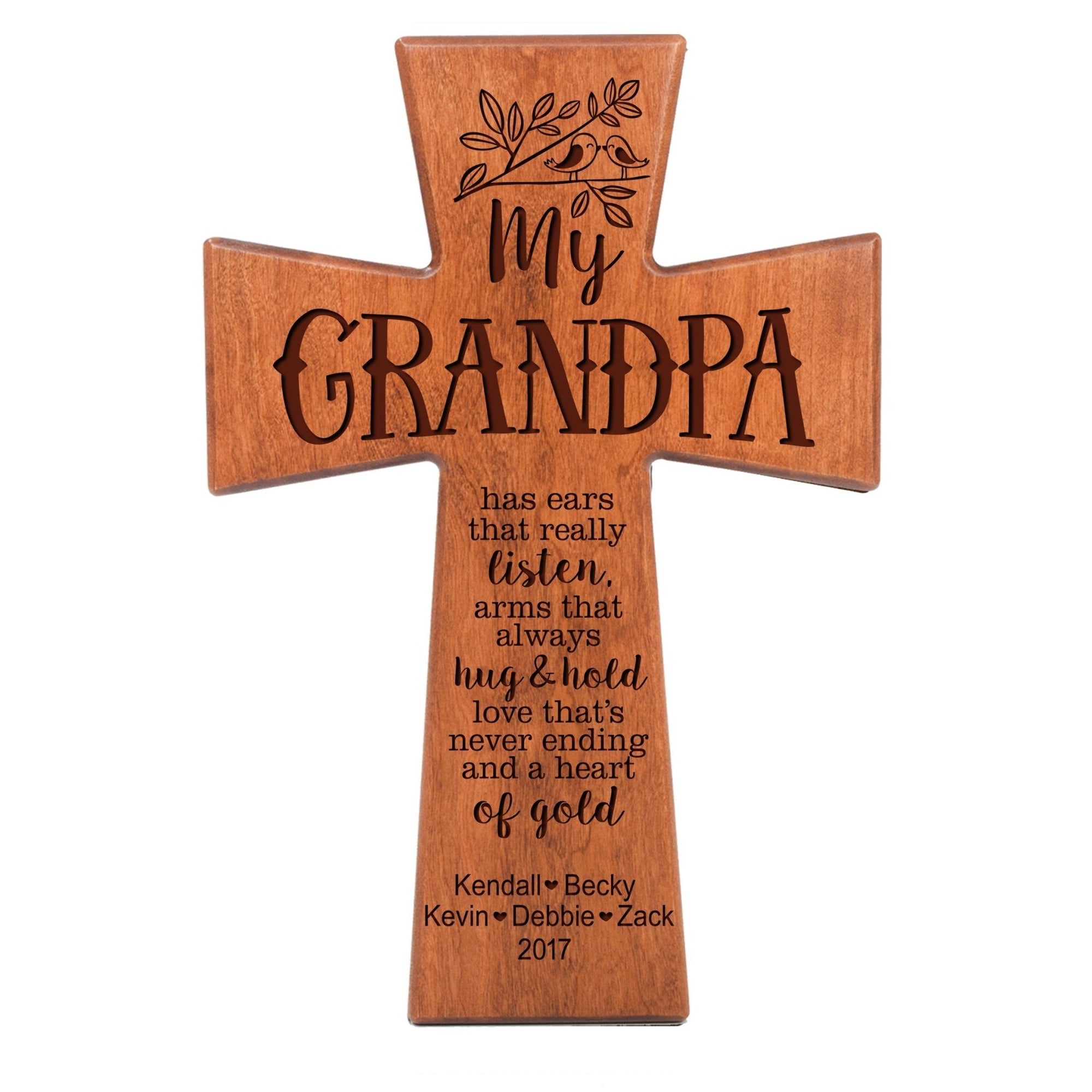 Personalized Family 7x11 Cross - My Grandpa - LifeSong Milestones