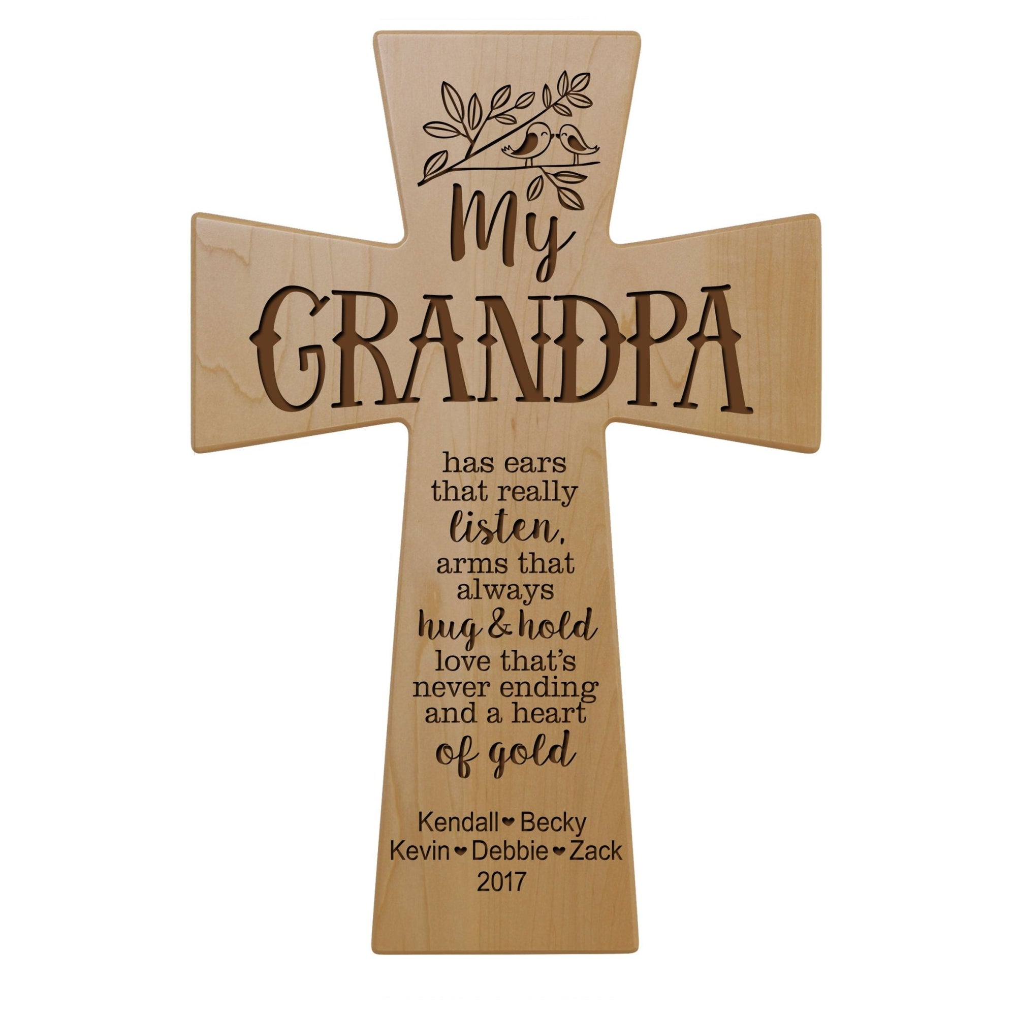 Personalized Family 7x11 Cross - My Grandpa - LifeSong Milestones