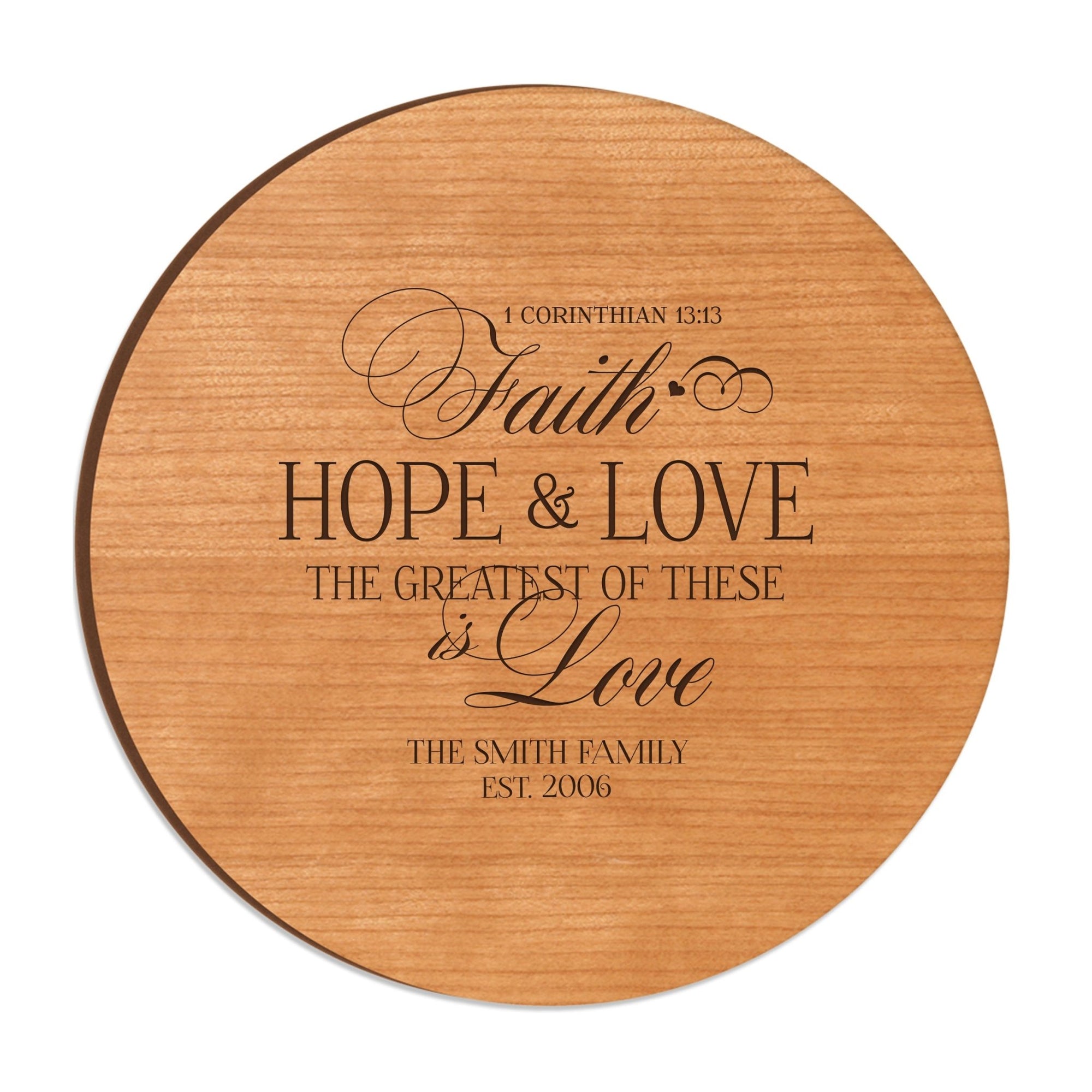 Personalized Family and Everyday Lazy Susan - Faith Hope Love - LifeSong Milestones