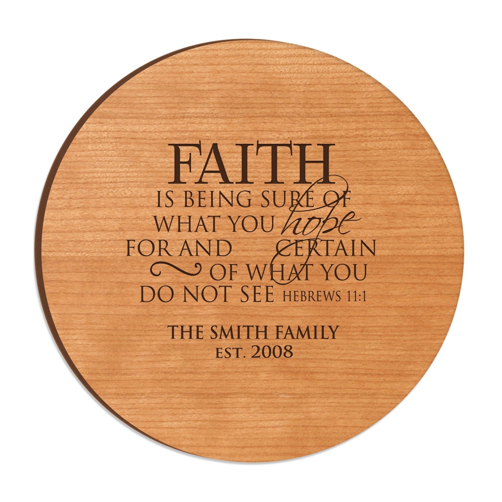 Personalized Family and Everyday Lazy Susan - Faith is Being Sure - LifeSong Milestones