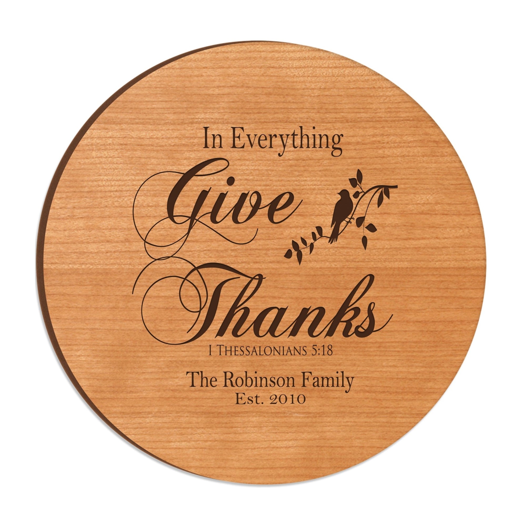 Personalized Family and Everyday Lazy Susan - In Everything Give Thanks - LifeSong Milestones