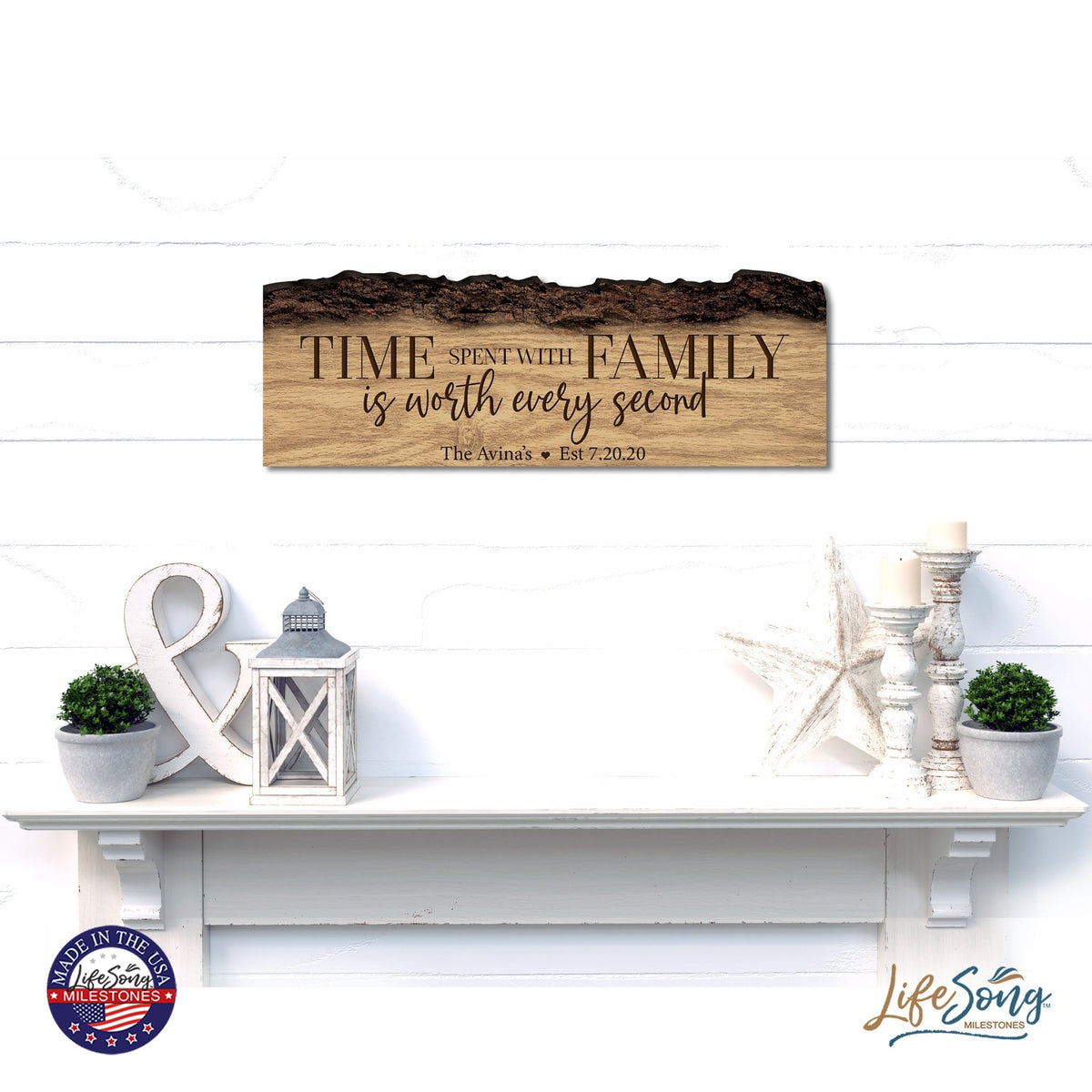 Personalized Family And Home Barky Wooden Wall Hanging Plaque 16x6 - FAMILY - LifeSong Milestones