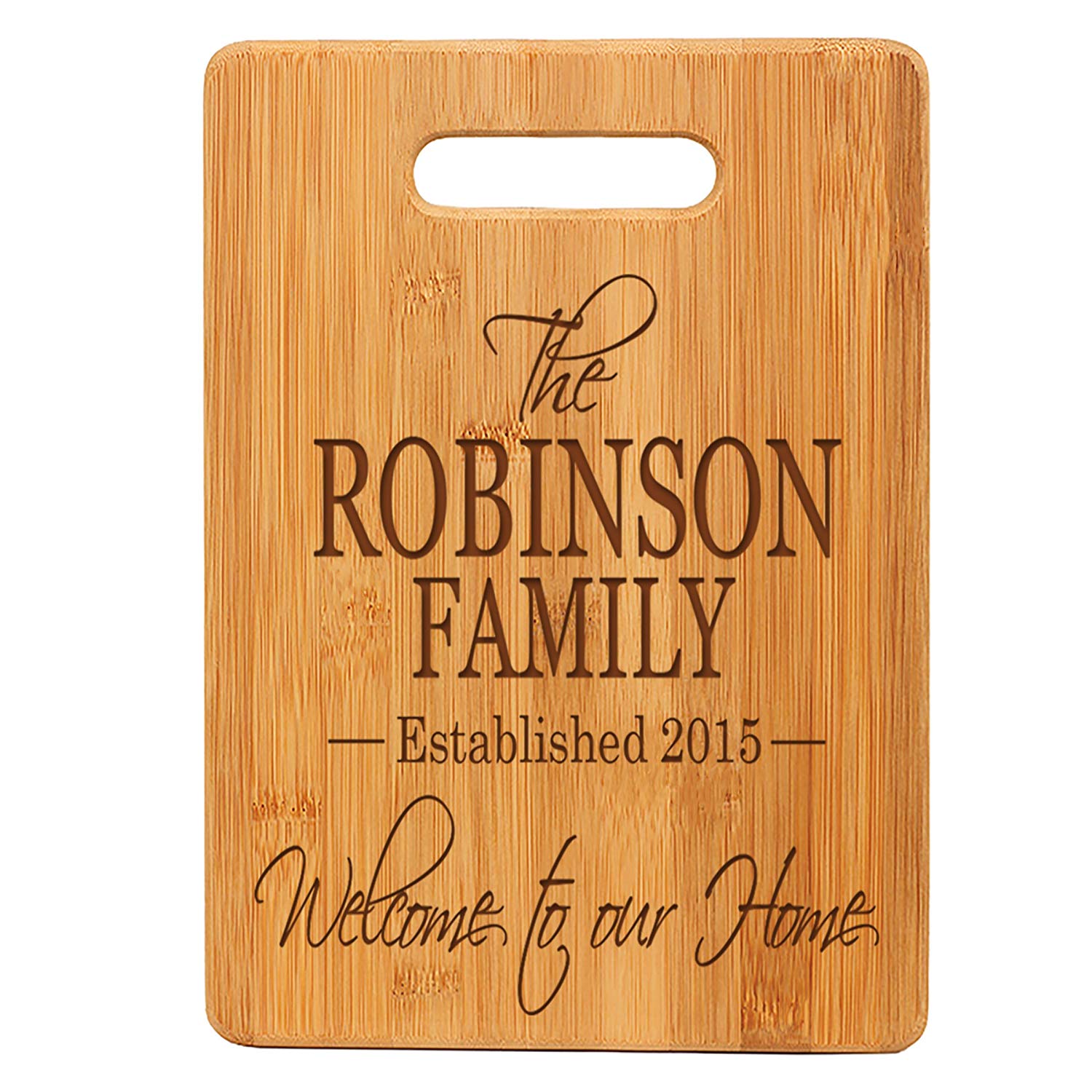 Personalized Family Bamboo Cutting Board Gift - Established Date - LifeSong Milestones