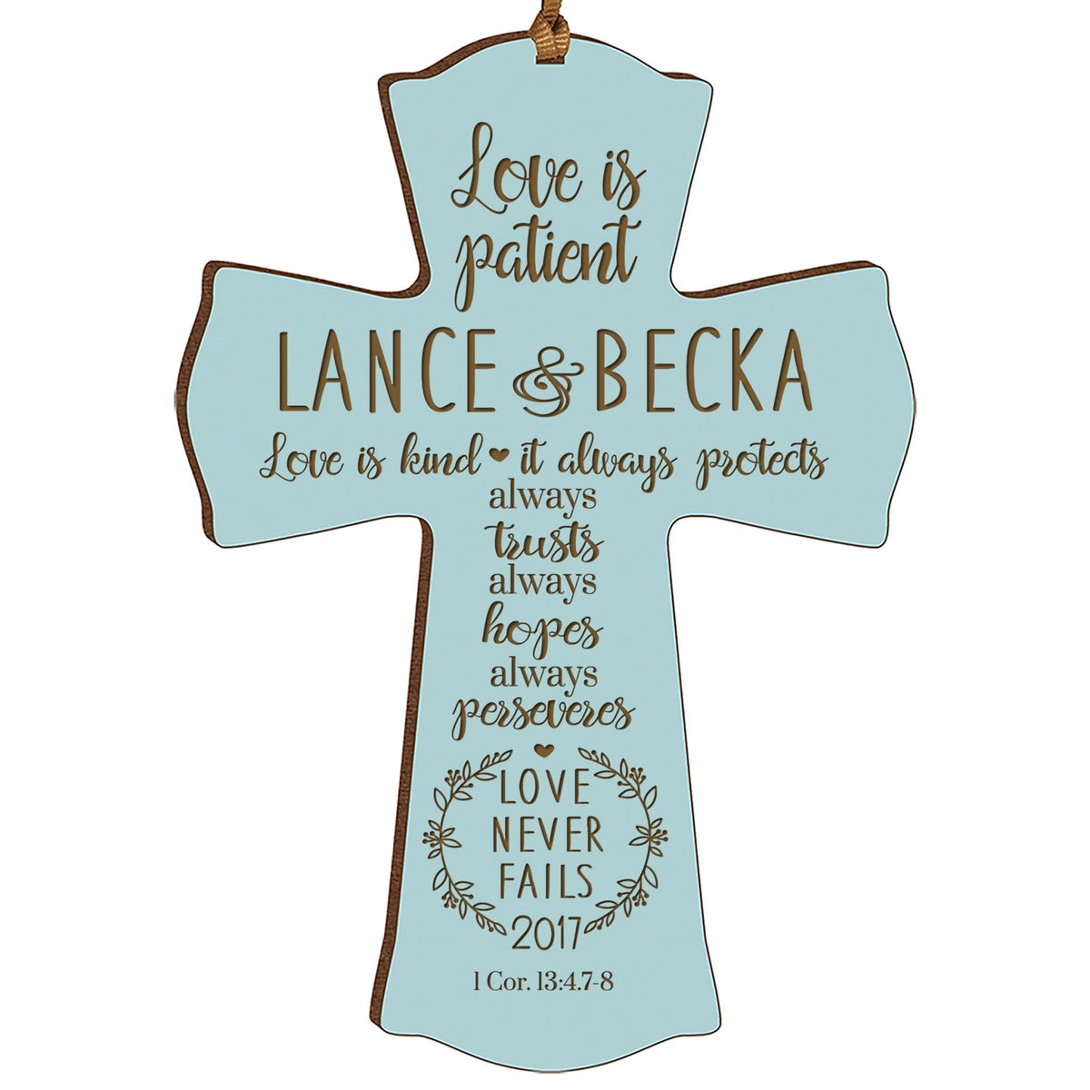 Personalized Family Cross Ornaments - Love Is Patient - LifeSong Milestones