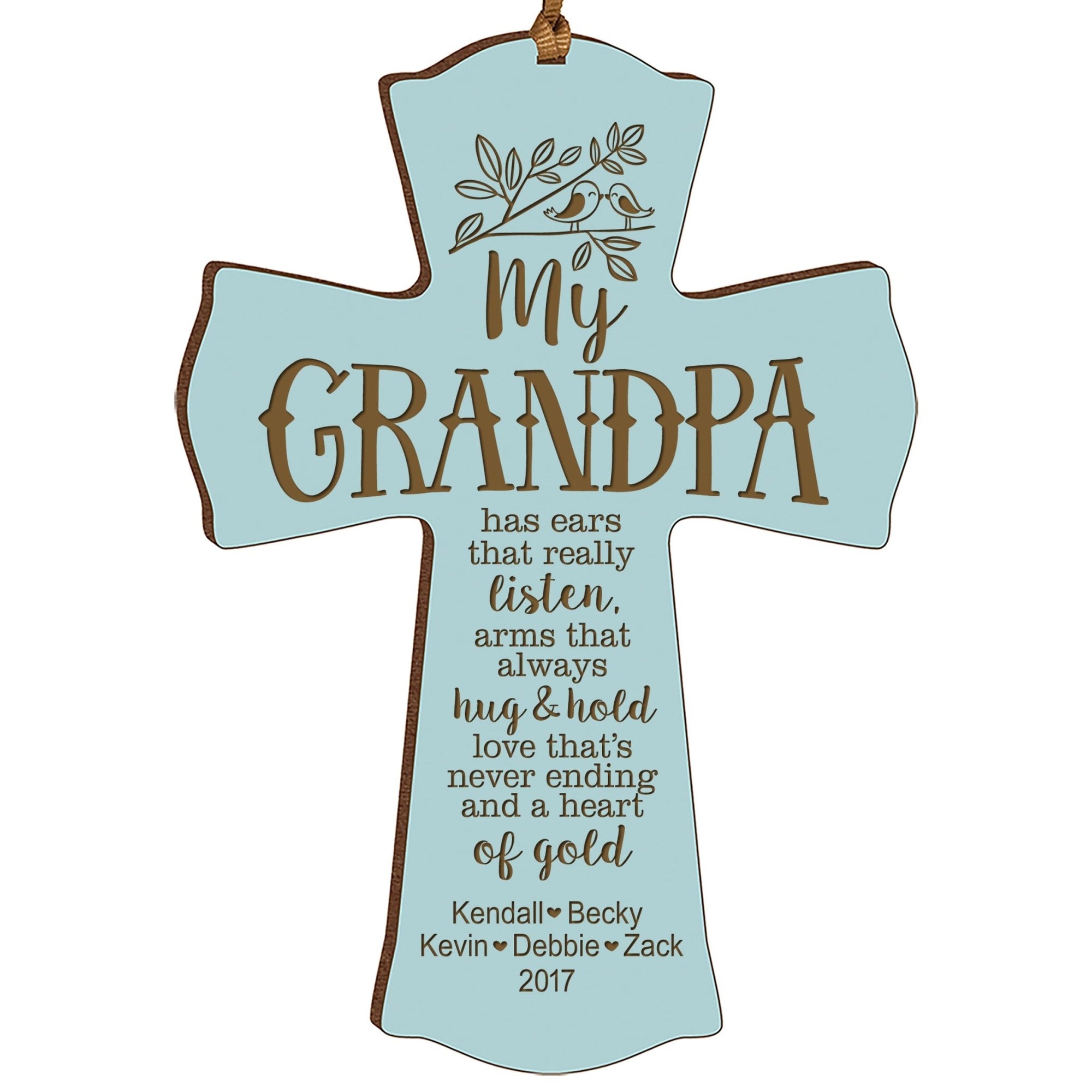 Personalized Family Cross Ornaments - My Grandpa - LifeSong Milestones