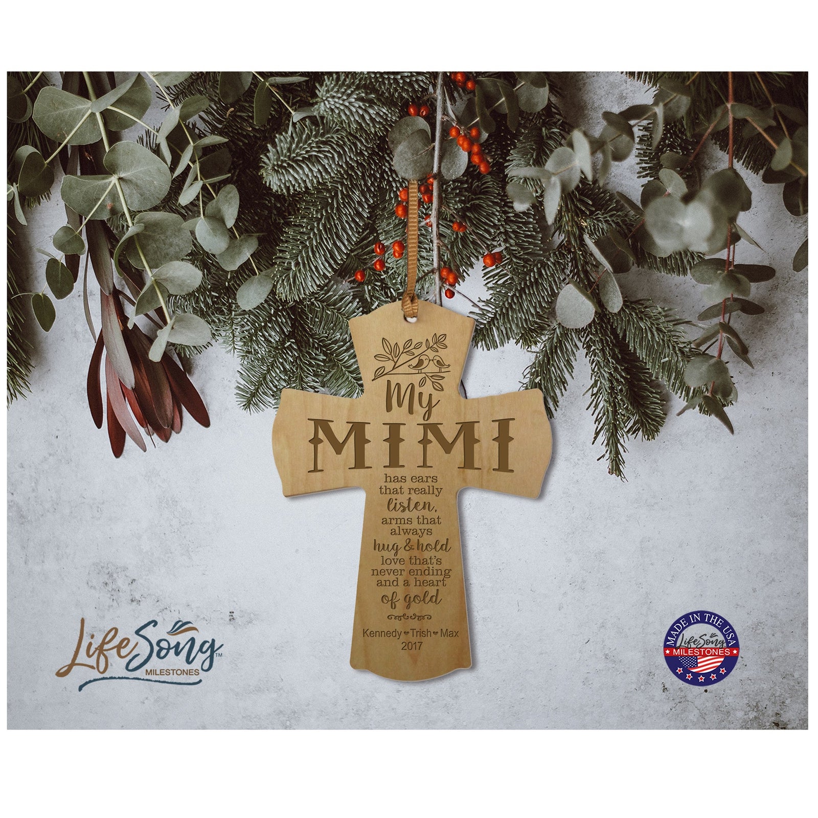 Personalized Family Cross Ornaments - My Mimi - LifeSong Milestones