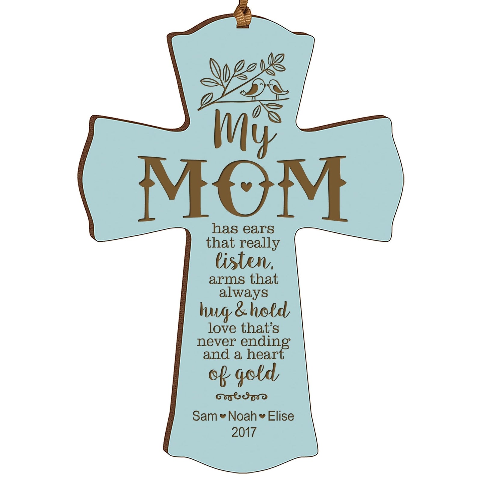 Personalized Family Cross Ornaments - My Mom - LifeSong Milestones