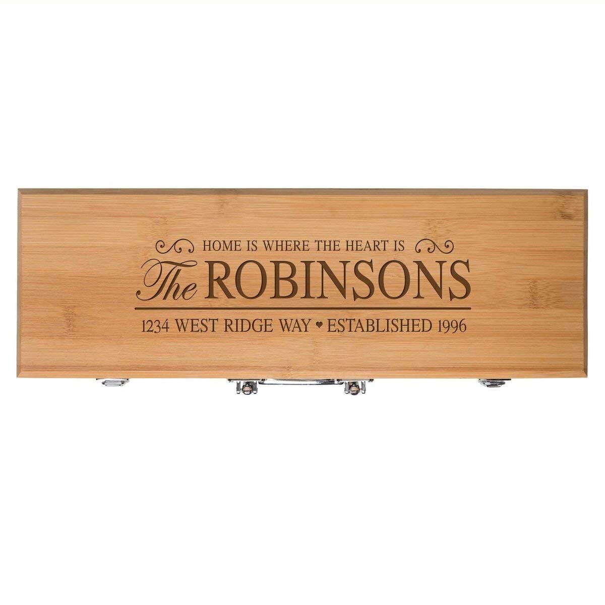 Personalized Family Engraved 3pc Barbecue Gift Set - Home Is Where The Heart - LifeSong Milestones
