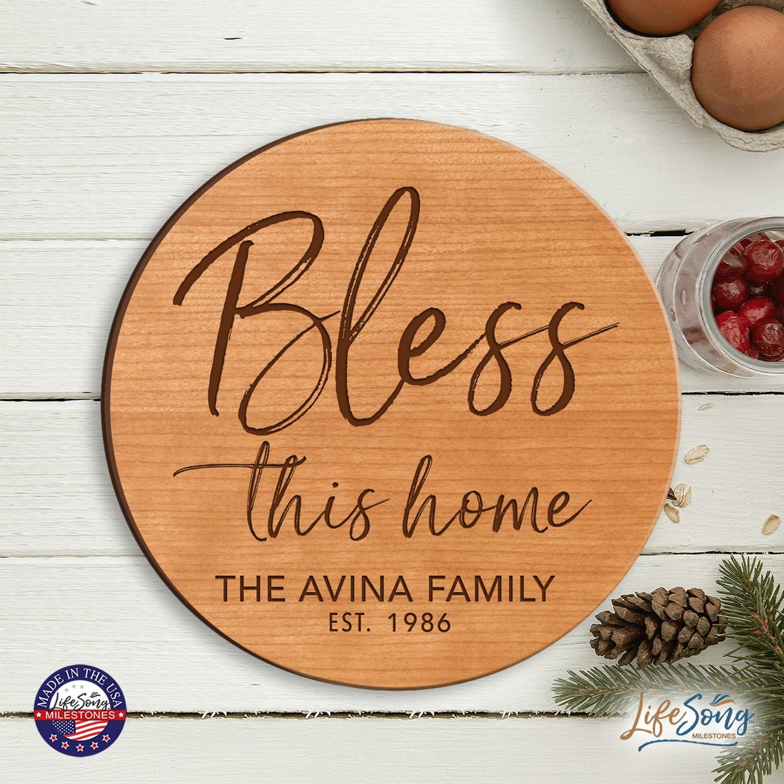 Personalized Family Established Lazy Susan Home Décor - LifeSong Milestones