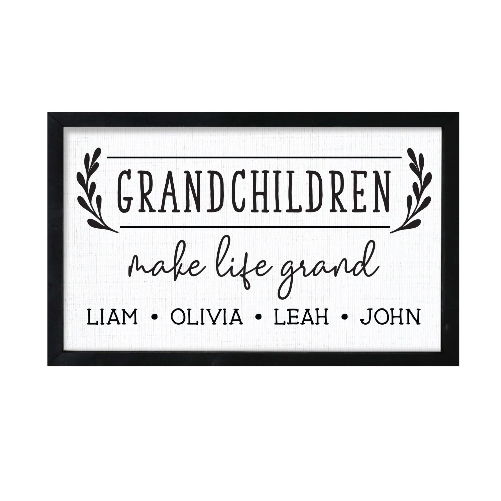 Personalized Family Framed Shadow Box for Wall Décor - Grandchildren 1 - LifeSong Milestones