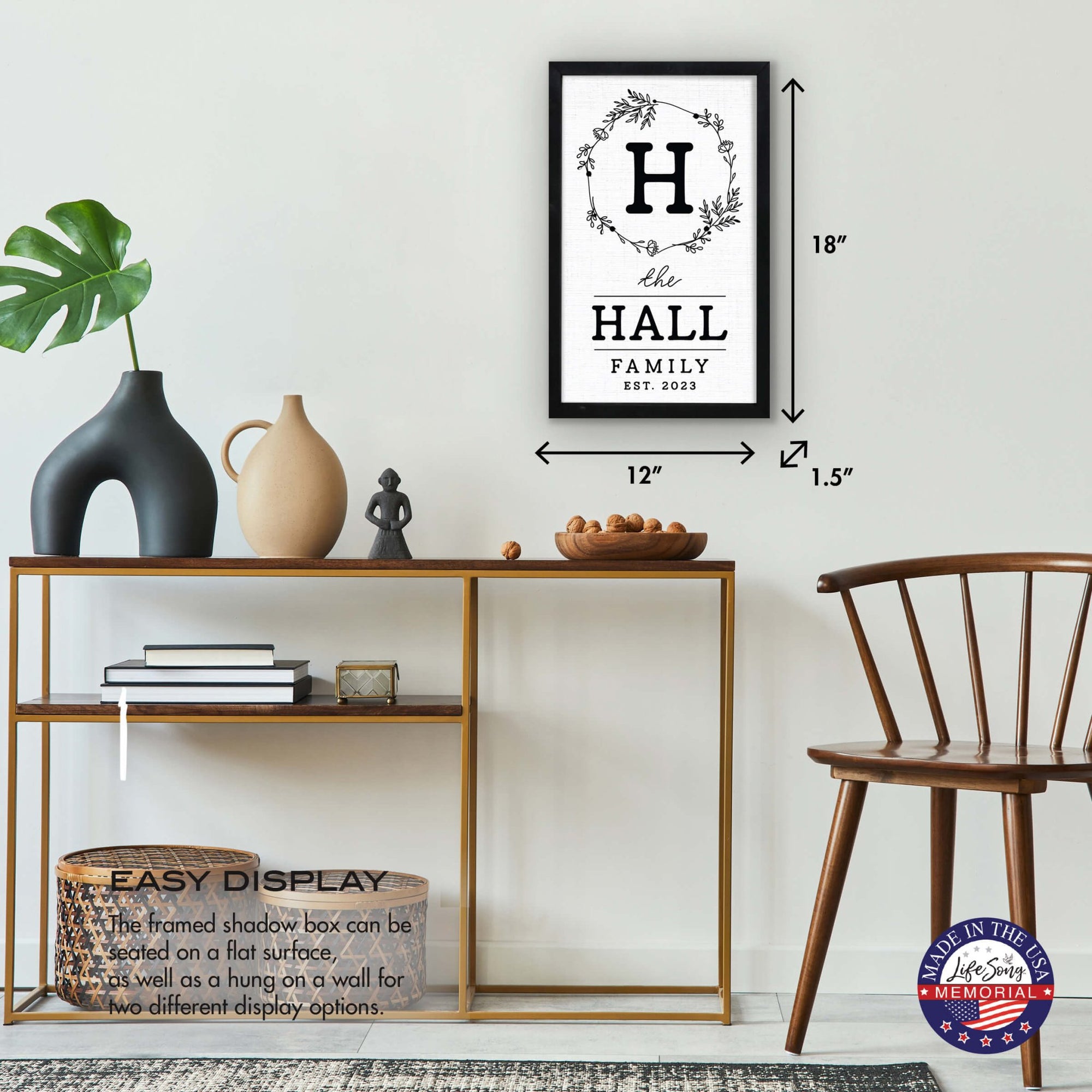 Personalized Family Framed Shadow Box for Wall Décor - The Hall Family - LifeSong Milestones