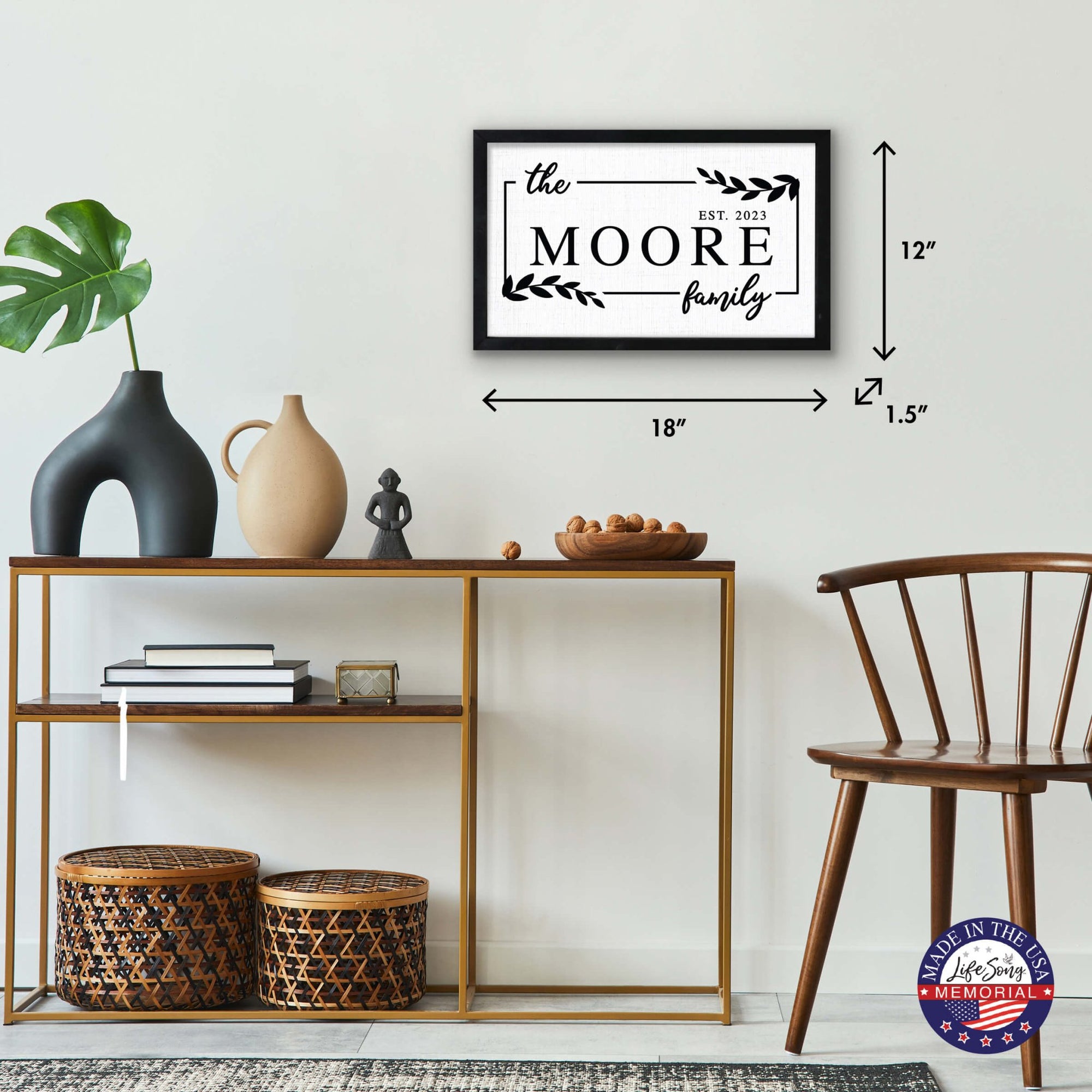 Personalized Family Framed Shadow Box for Wall Décor - The Moore Family - LifeSong Milestones