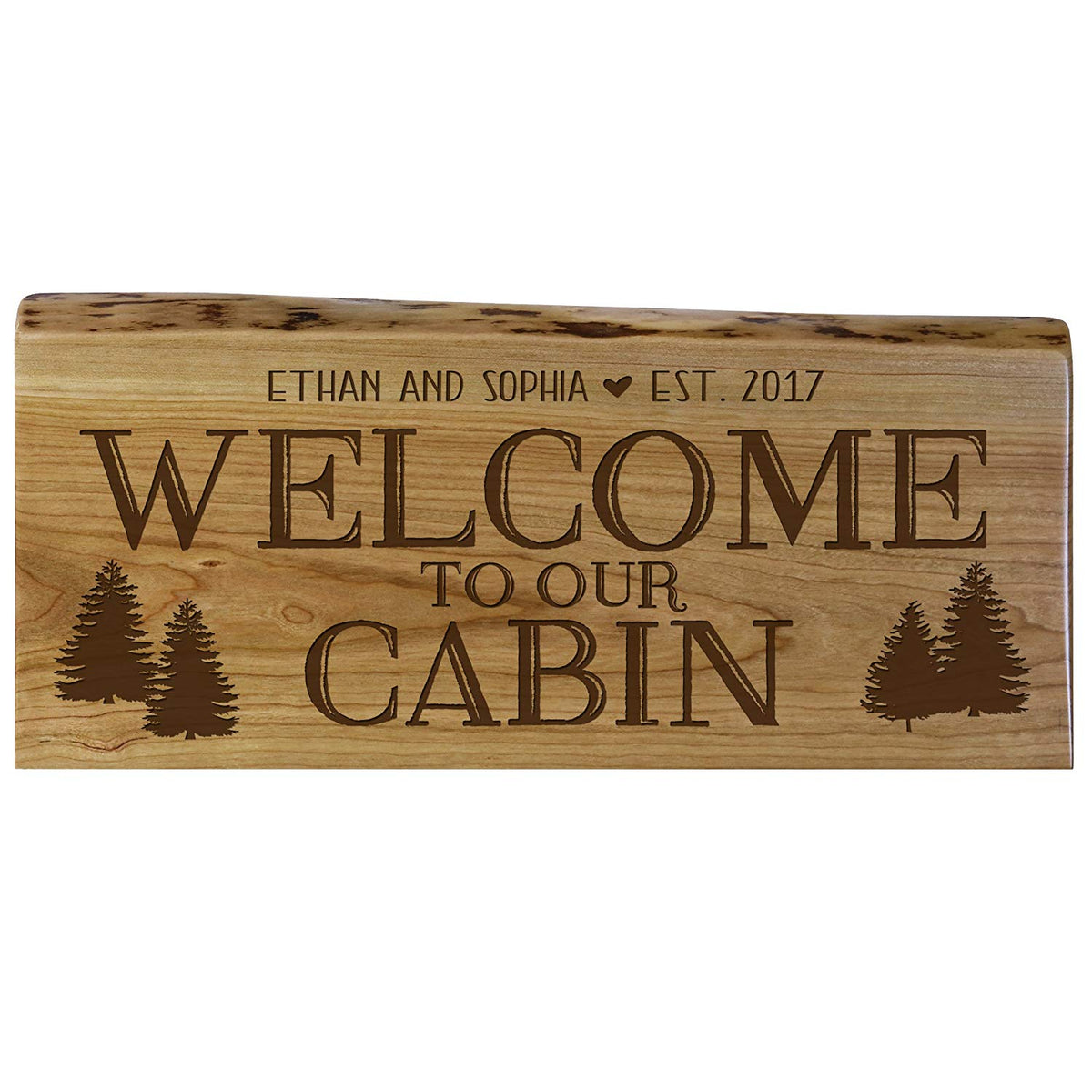 Personalized Family Gift Custom Welcome to Our Cabin Cherry Wood Sign Gift Ideas By LifeSong Milestones - LifeSong Milestones