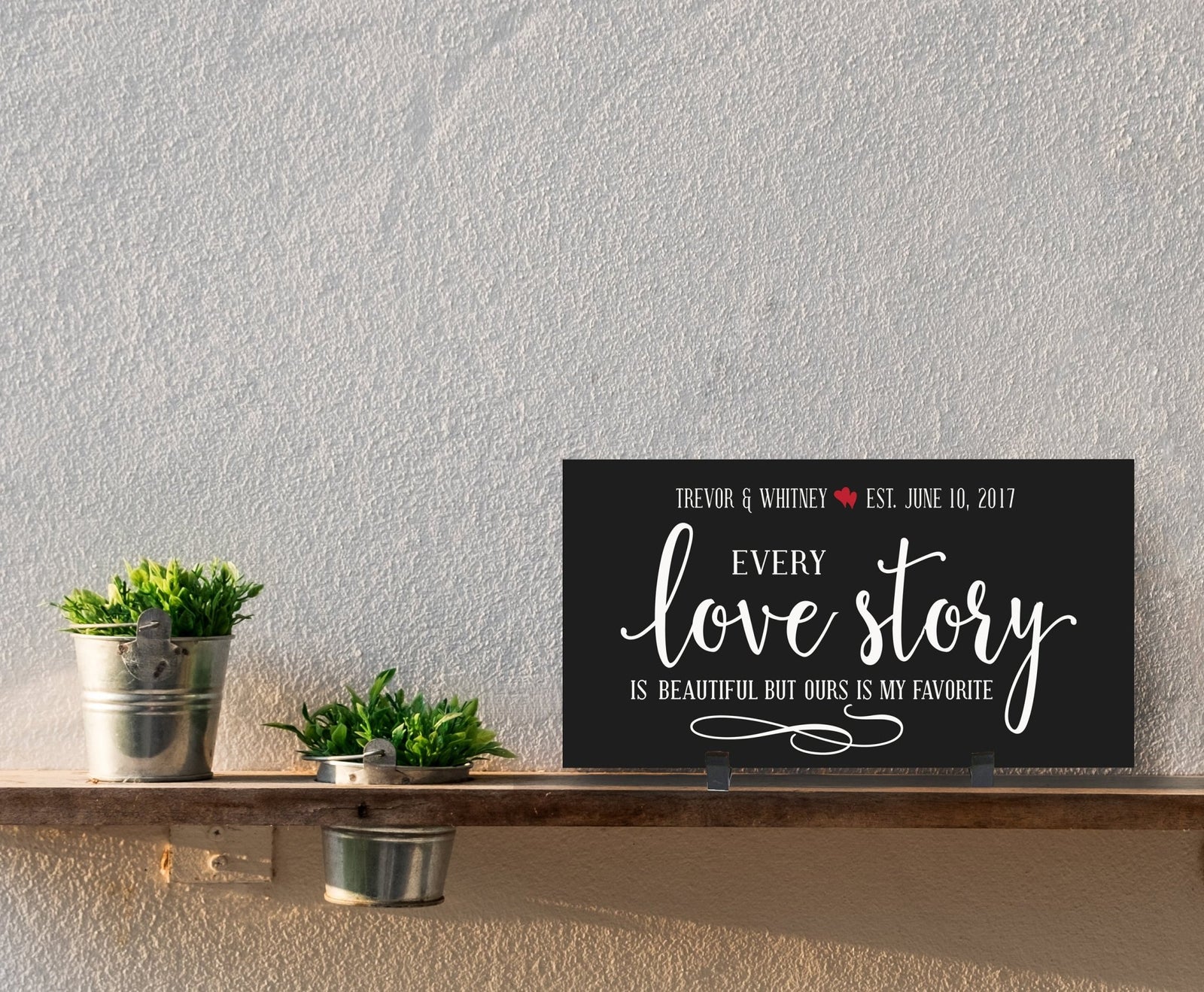 Personalized Family Housewarming Plaque - Every Love Story - LifeSong Milestones