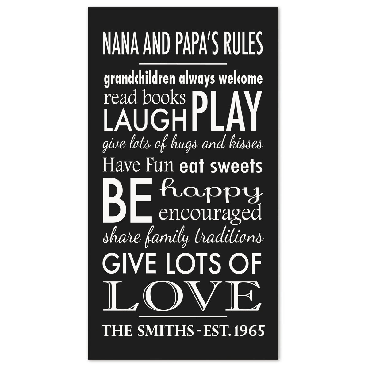 Personalized Family Housewarming Plaque - Nana &amp; Papa - LifeSong Milestones