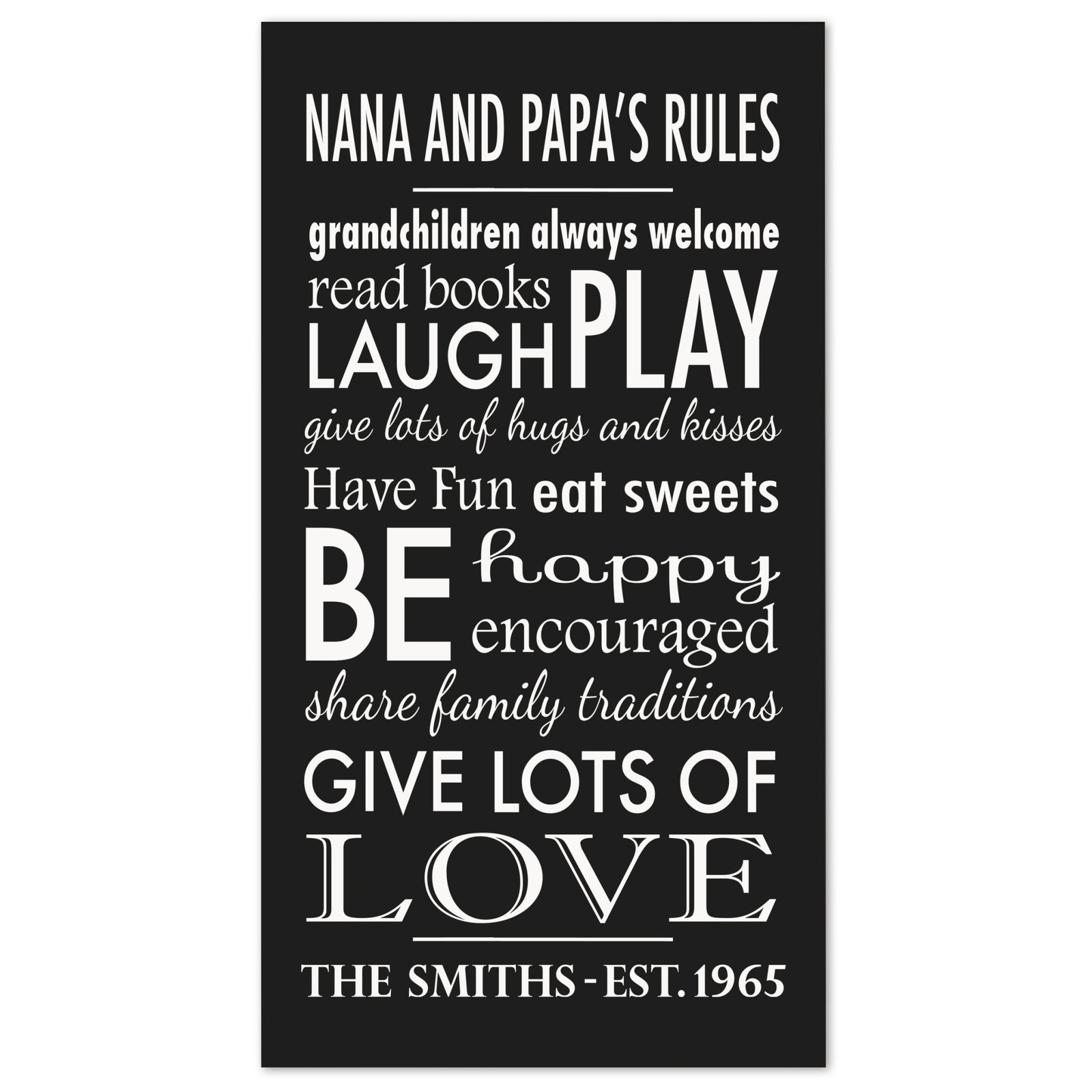 Personalized Family Housewarming Plaque - Nana & Papa - LifeSong Milestones