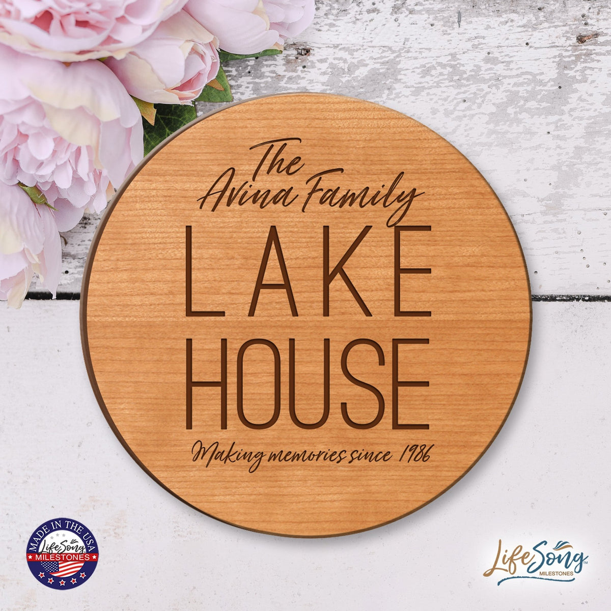 Personalized Family Lake House Lazy Susan - LifeSong Milestones