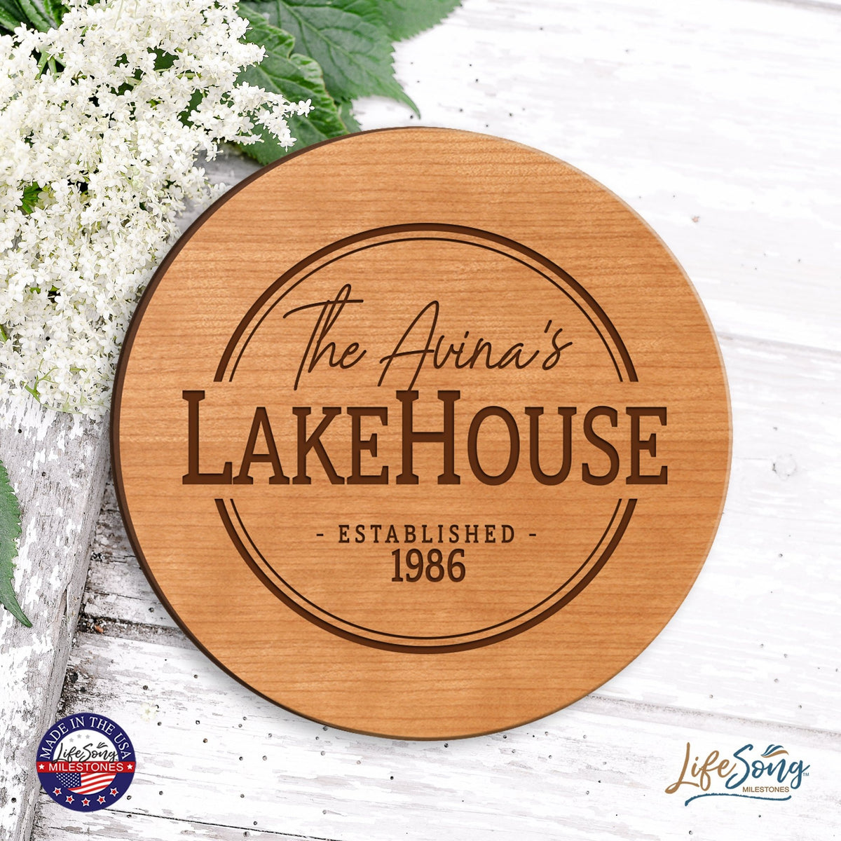 Personalized Family Lake House Lazy Susan - LifeSong Milestones