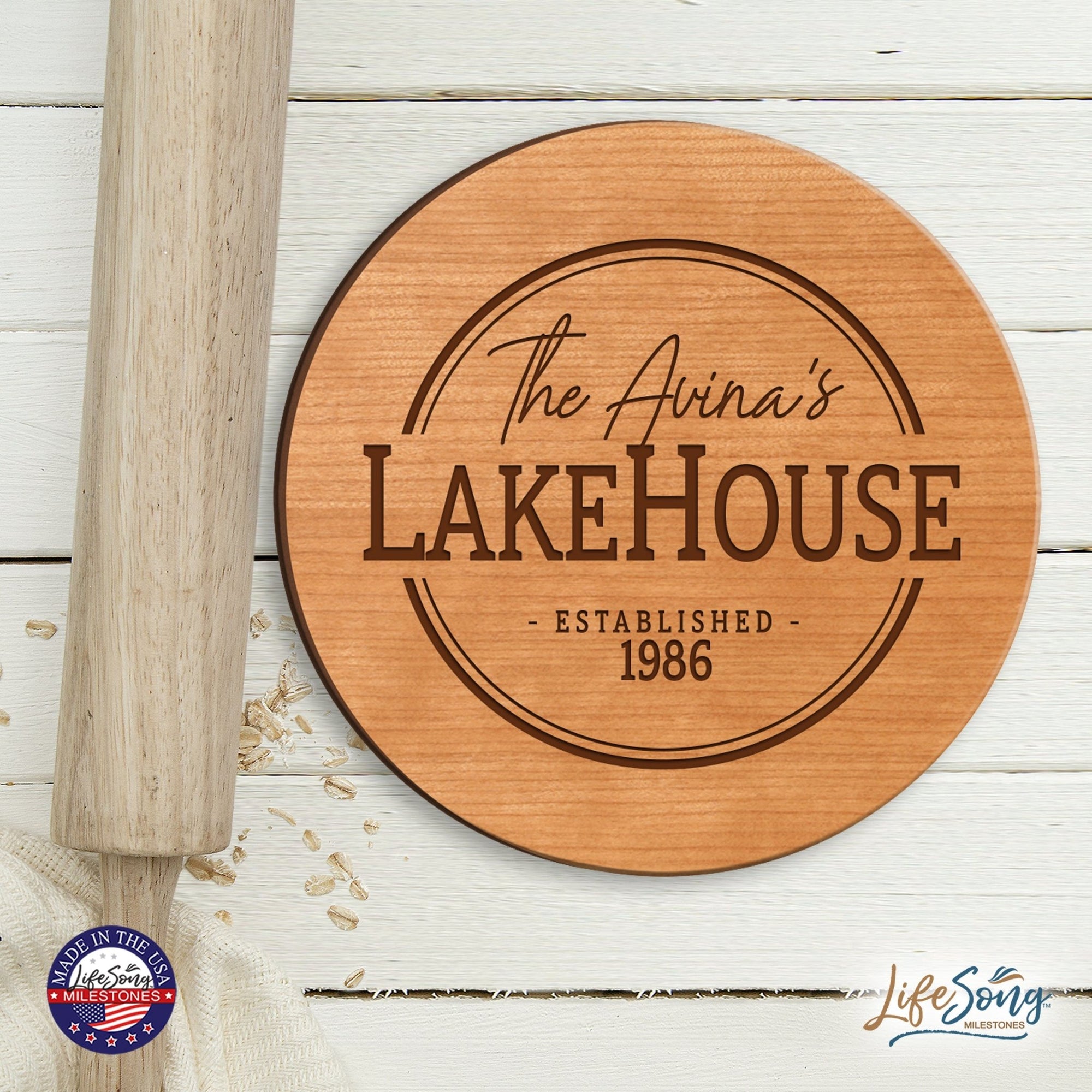 Personalized Family Lake House Lazy Susan - LifeSong Milestones