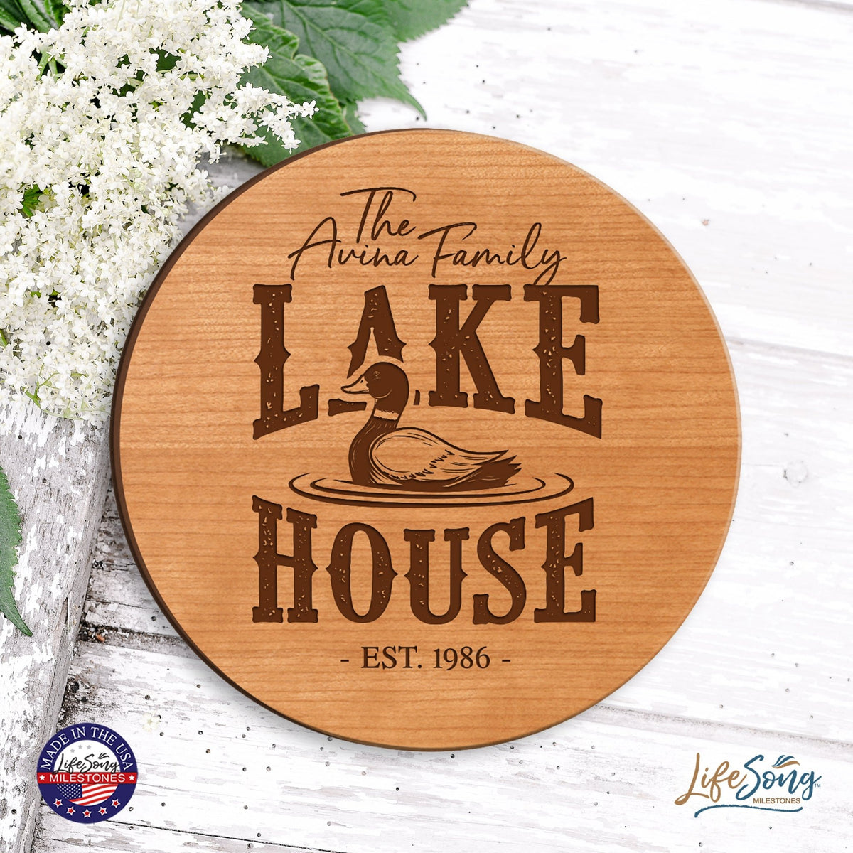 Personalized Family Lake House Lazy Susan - LifeSong Milestones