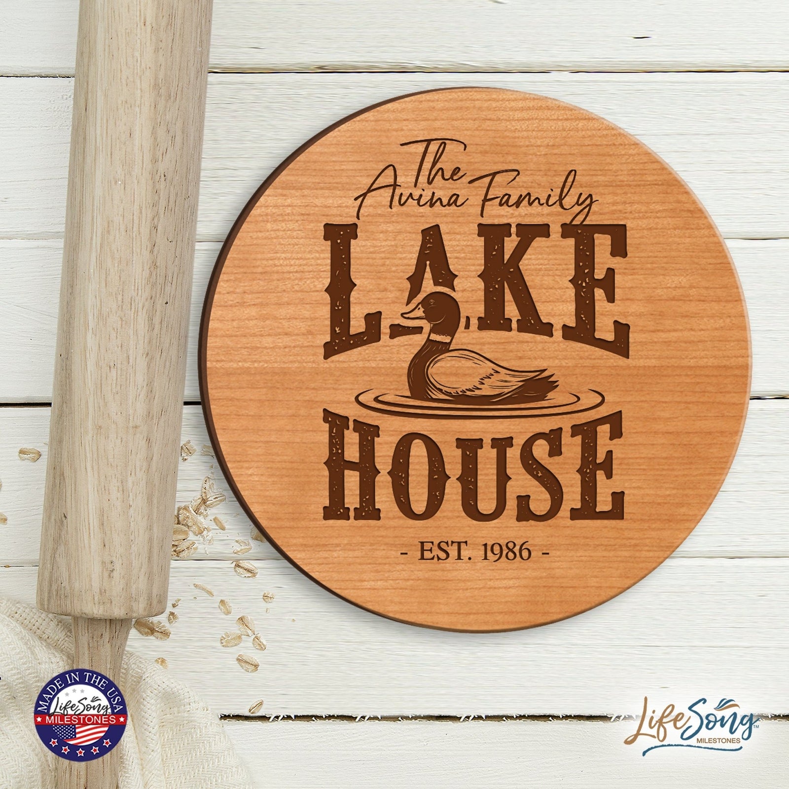 Personalized Family Lake House Lazy Susan - LifeSong Milestones