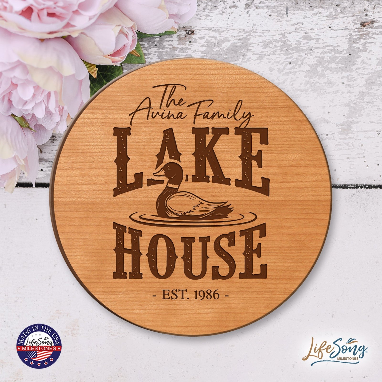 Personalized Family Lake House Lazy Susan - LifeSong Milestones