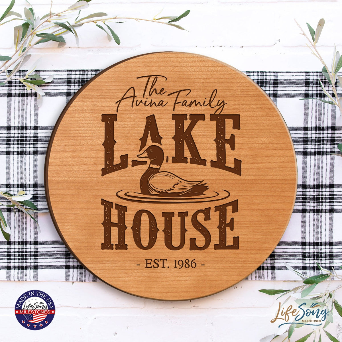 Personalized Family Lake House Lazy Susan - LifeSong Milestones