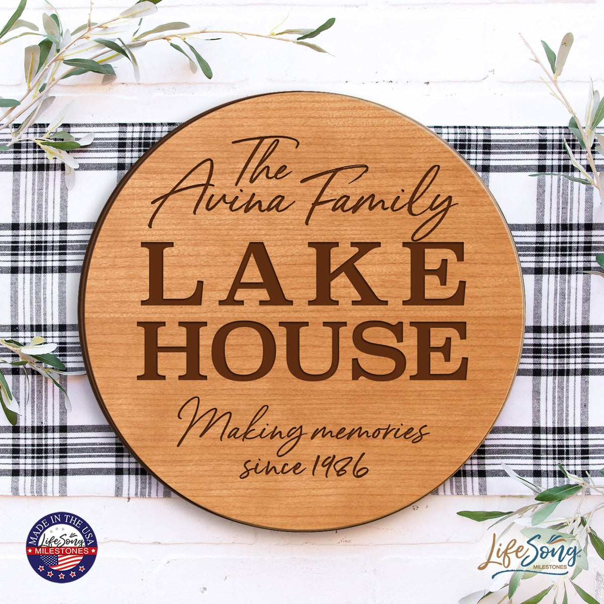 Personalized Family Lake House Lazy Susan - LifeSong Milestones