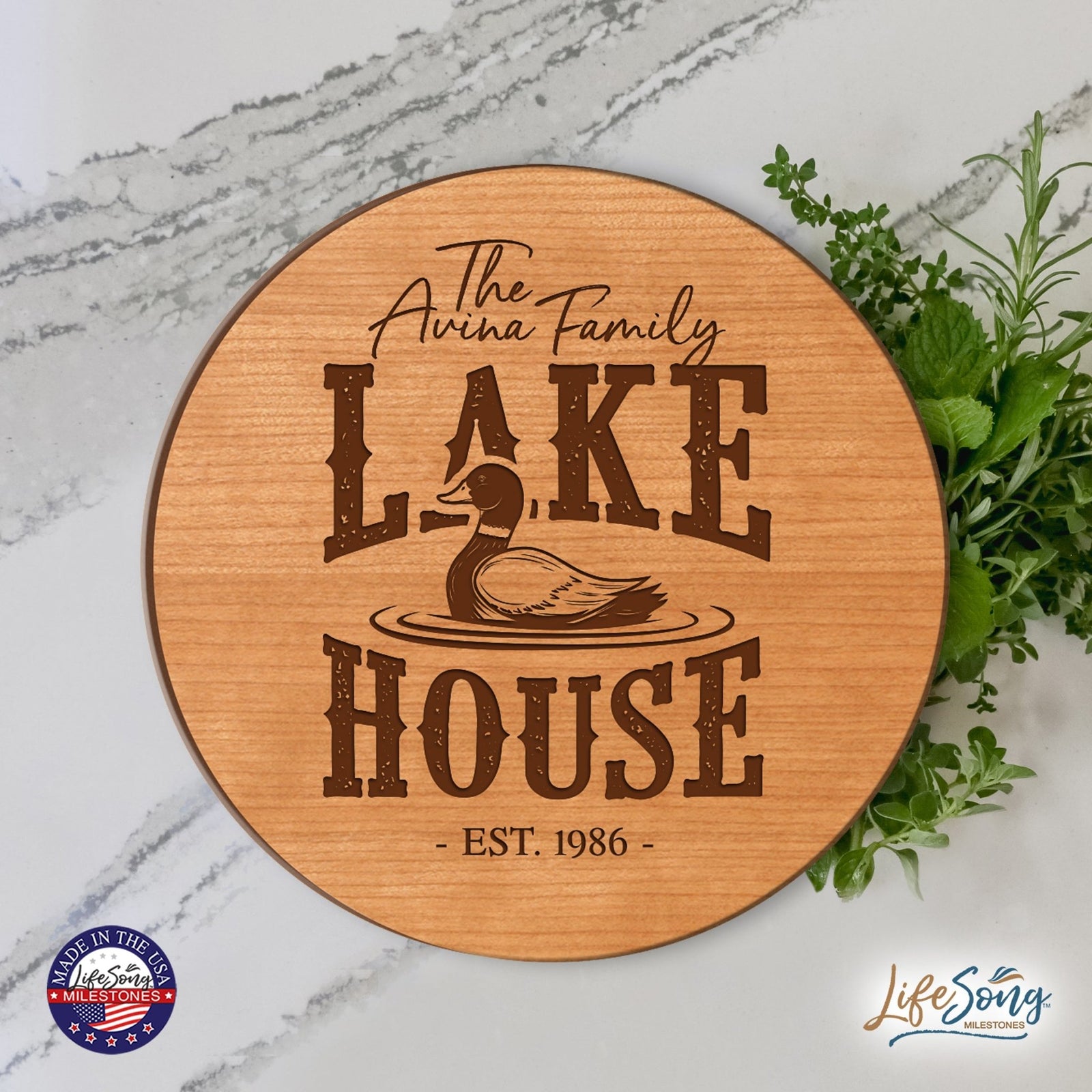 Personalized Family Lake House Lazy Susan - LifeSong Milestones