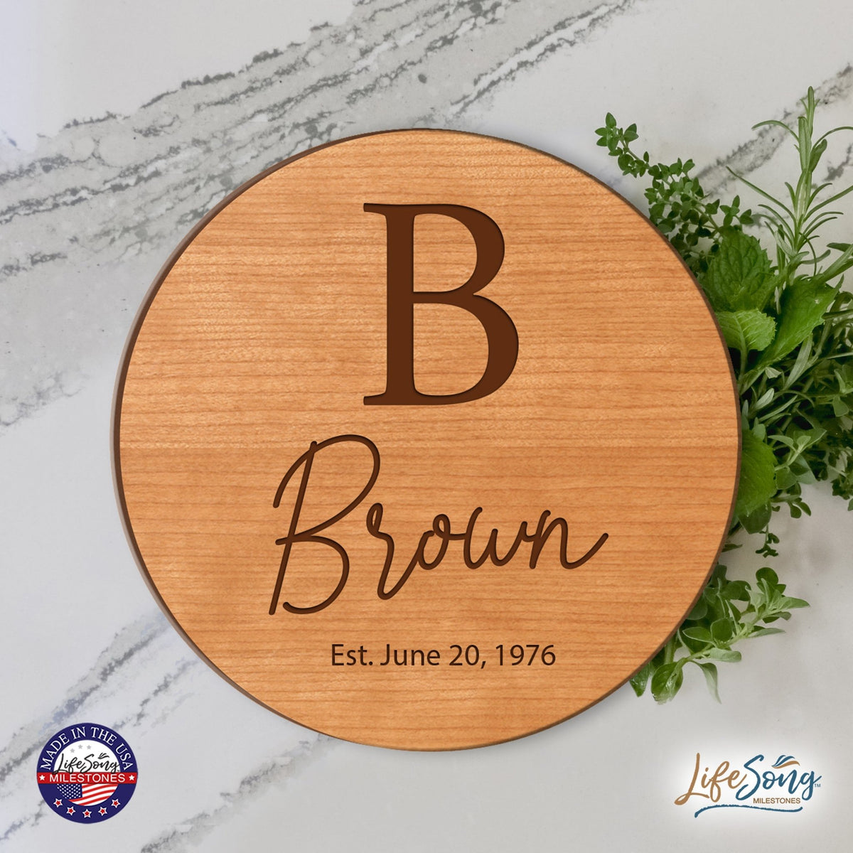 personalized Family Monogram Lazy Susan For Family - LifeSong Milestones