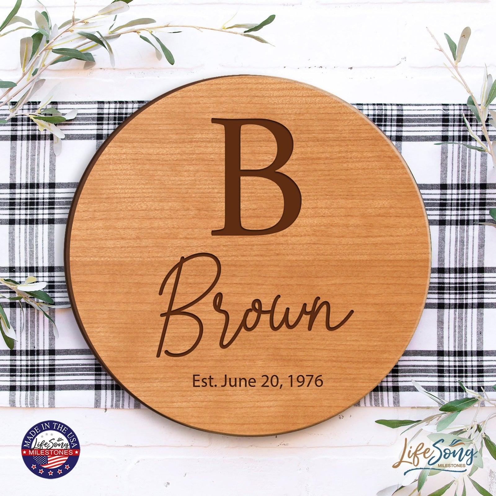 personalized Family Monogram Lazy Susan For Family - LifeSong Milestones