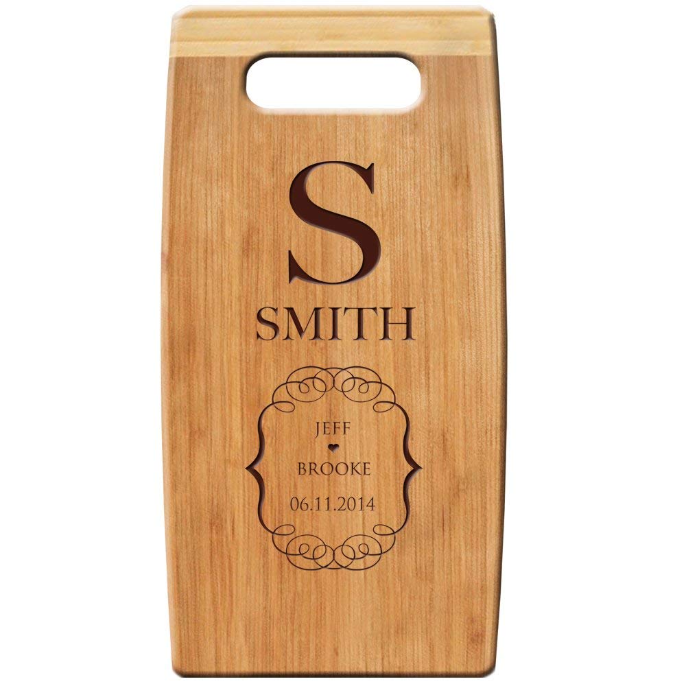 Personalized Family Name Bamboo Cutting Board Monogram Engraved - LifeSong Milestones