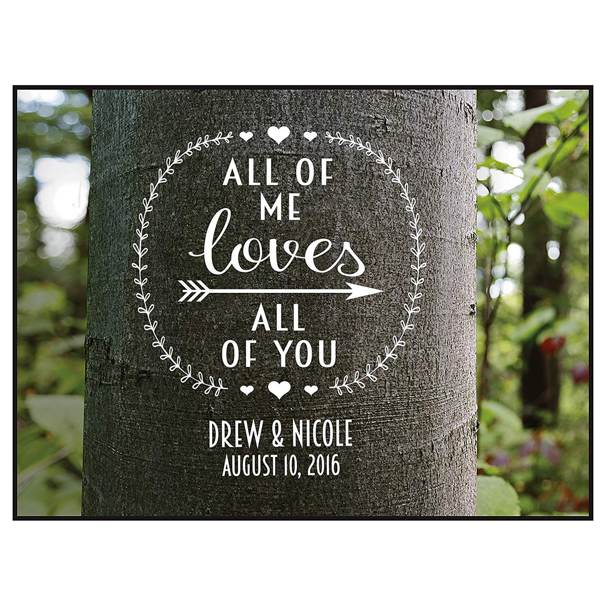 Personalized Family Name Established Date Sign - All of Me Loves - LifeSong Milestones