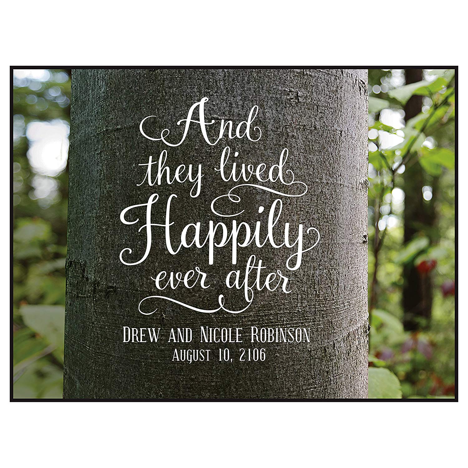 Personalized Family Name Established Date Sign -And They Lived Happily - LifeSong Milestones