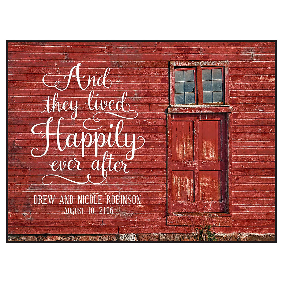 Personalized Family Name Established Date Sign -And They Lived Happily - LifeSong Milestones